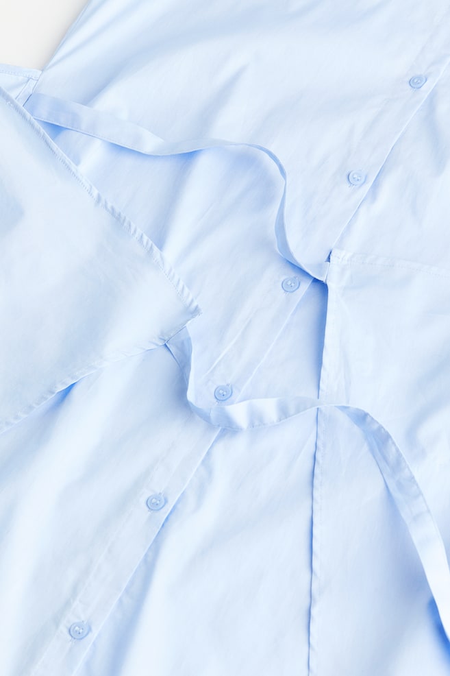 Robe chemise avec jupe croisée - Bleu clair/Bleu clair/rayé - 4