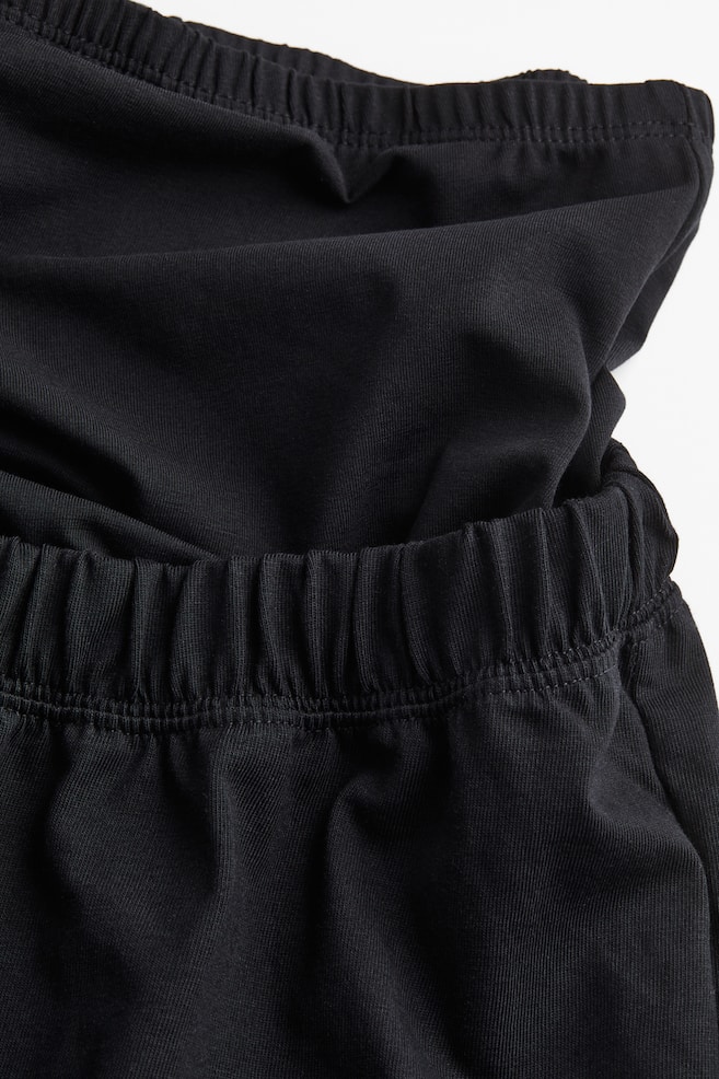 MAMA Shorts in jersey di cotone - Black/Verde/Beige - 2