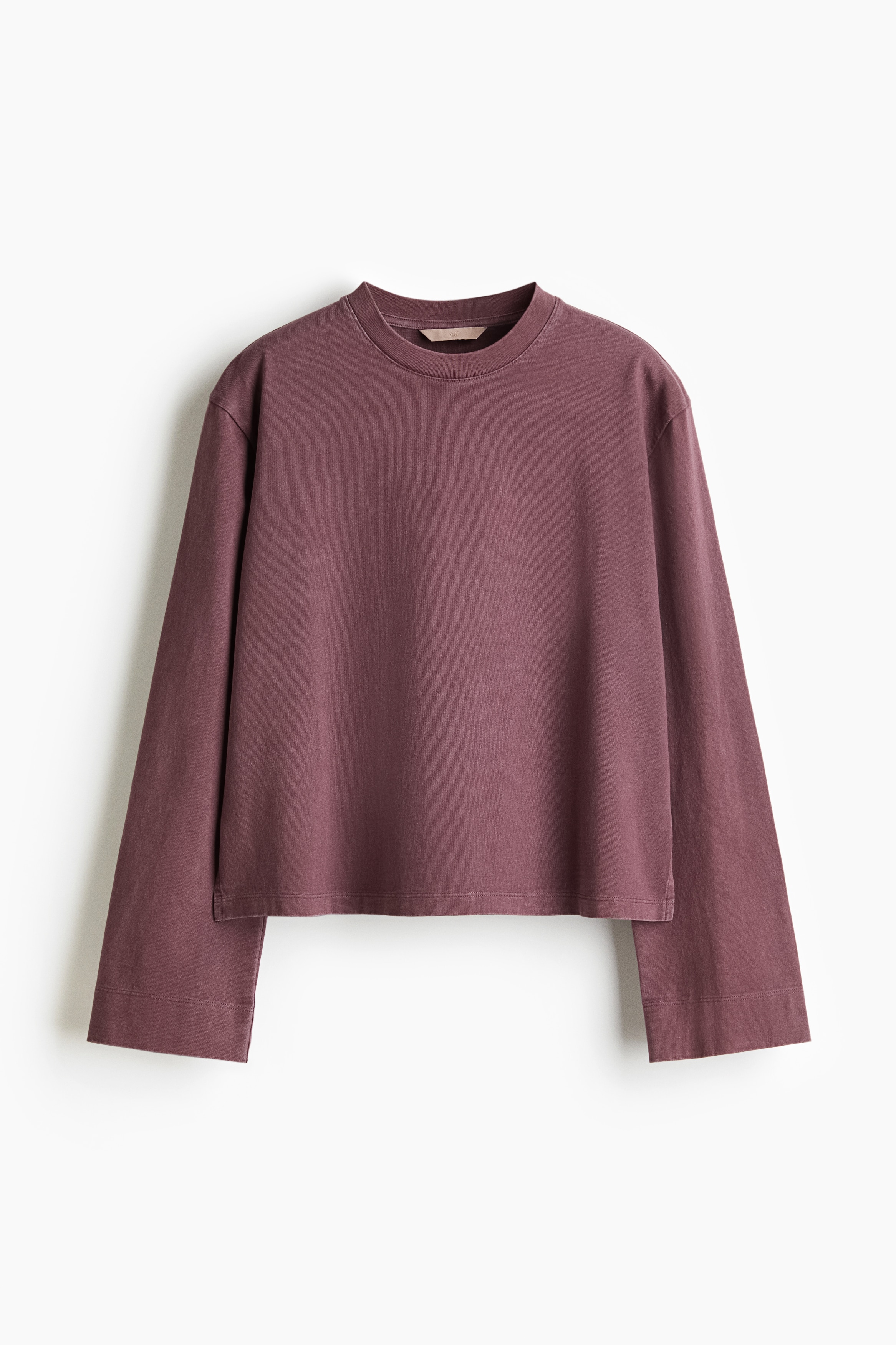 Baumwollshirt im Washed-Look - Weinrot/Mattrosa