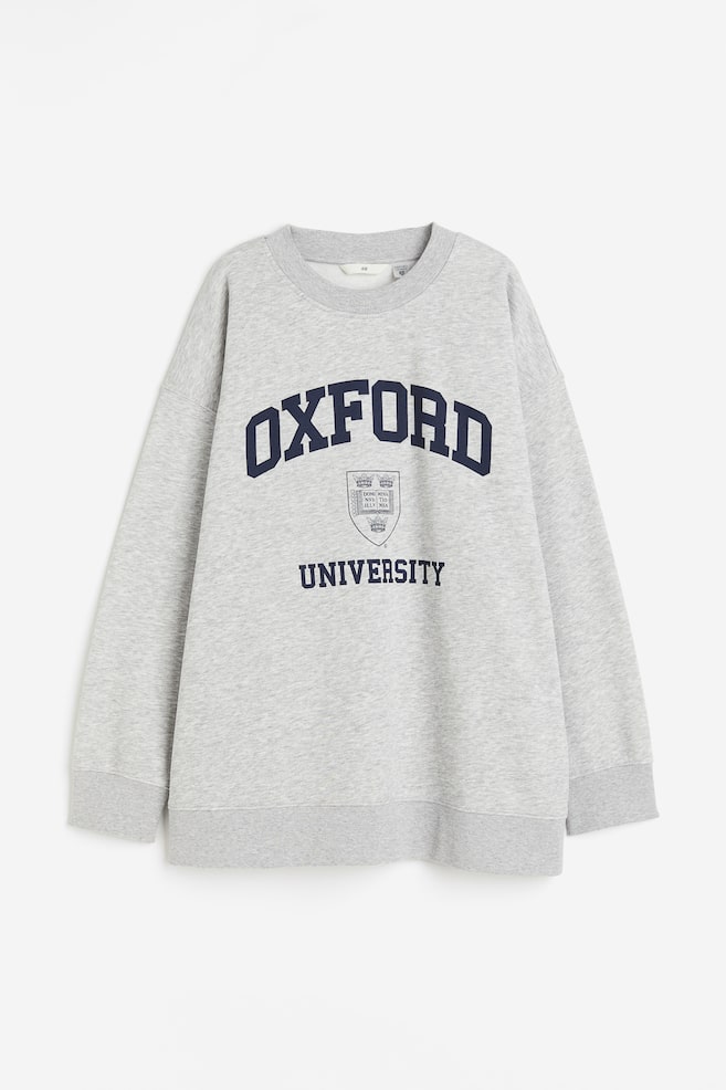 Oversized Sweatshirt - Graumeliert/Oxford University/Cremefarben/Nirvana - 1