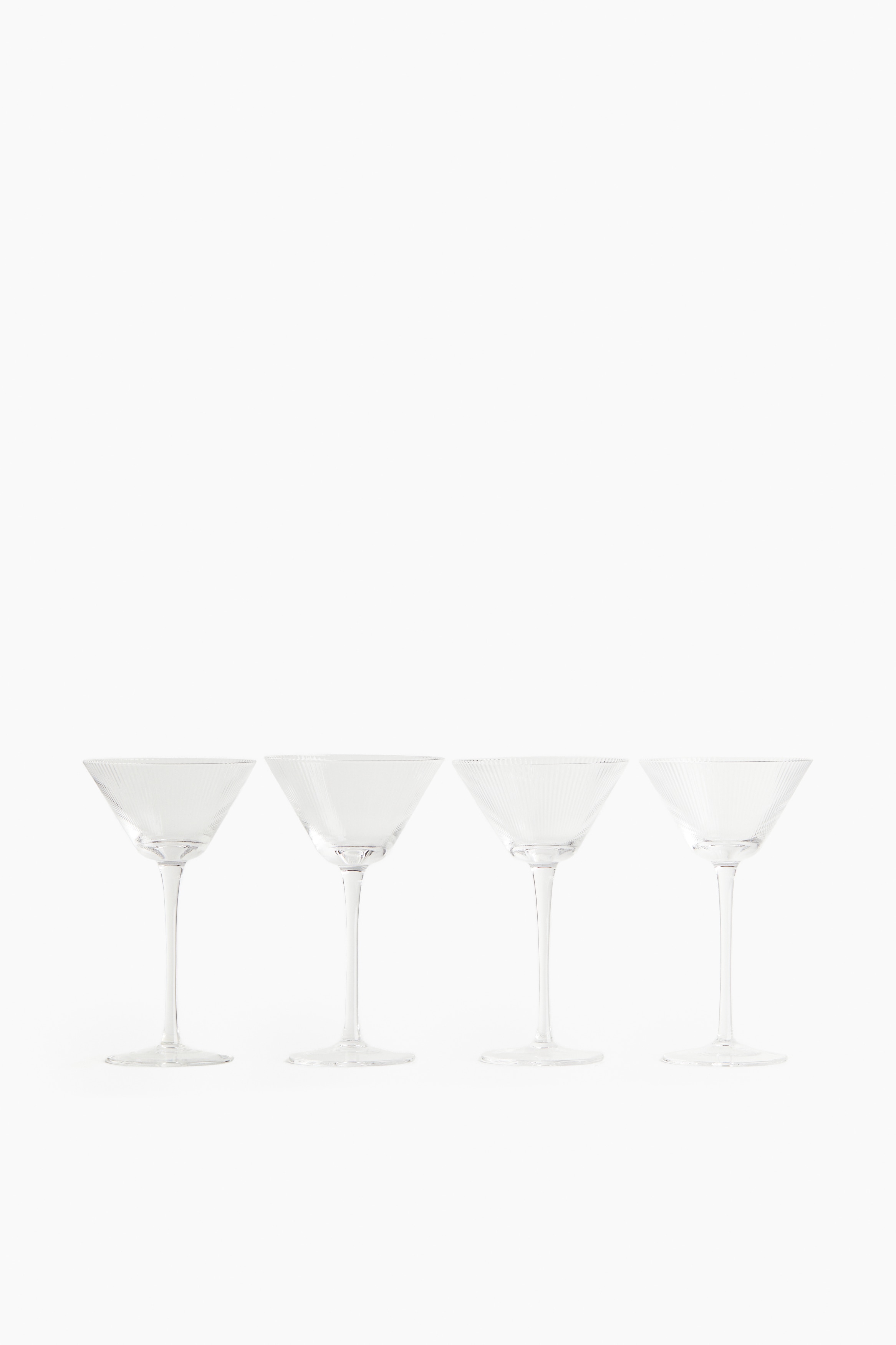 H&M Home  - 4-pack fluted cocktail glasses - Clear glass