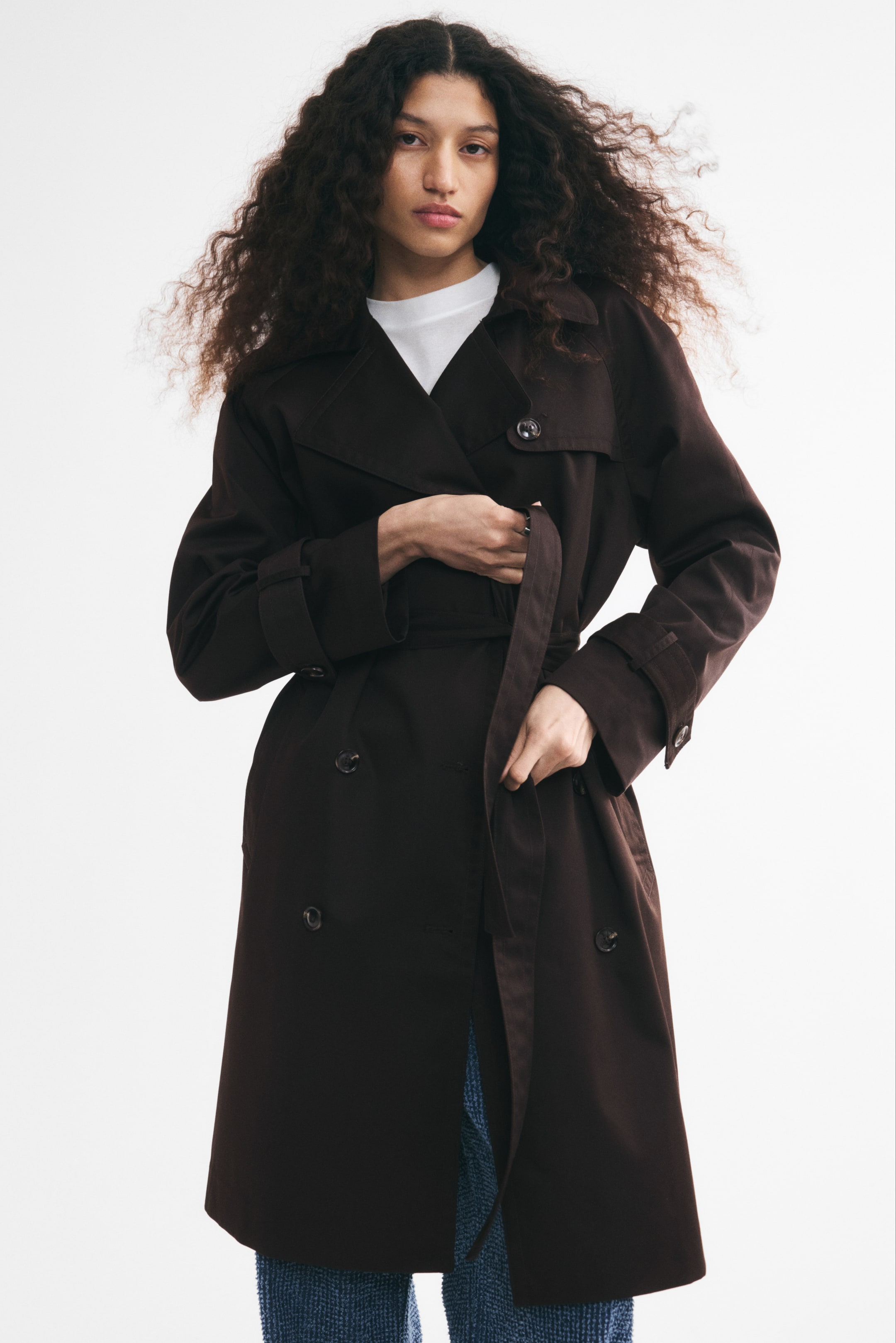 Женские куртки H&M Tie-Belt Trench Coat — фото 3