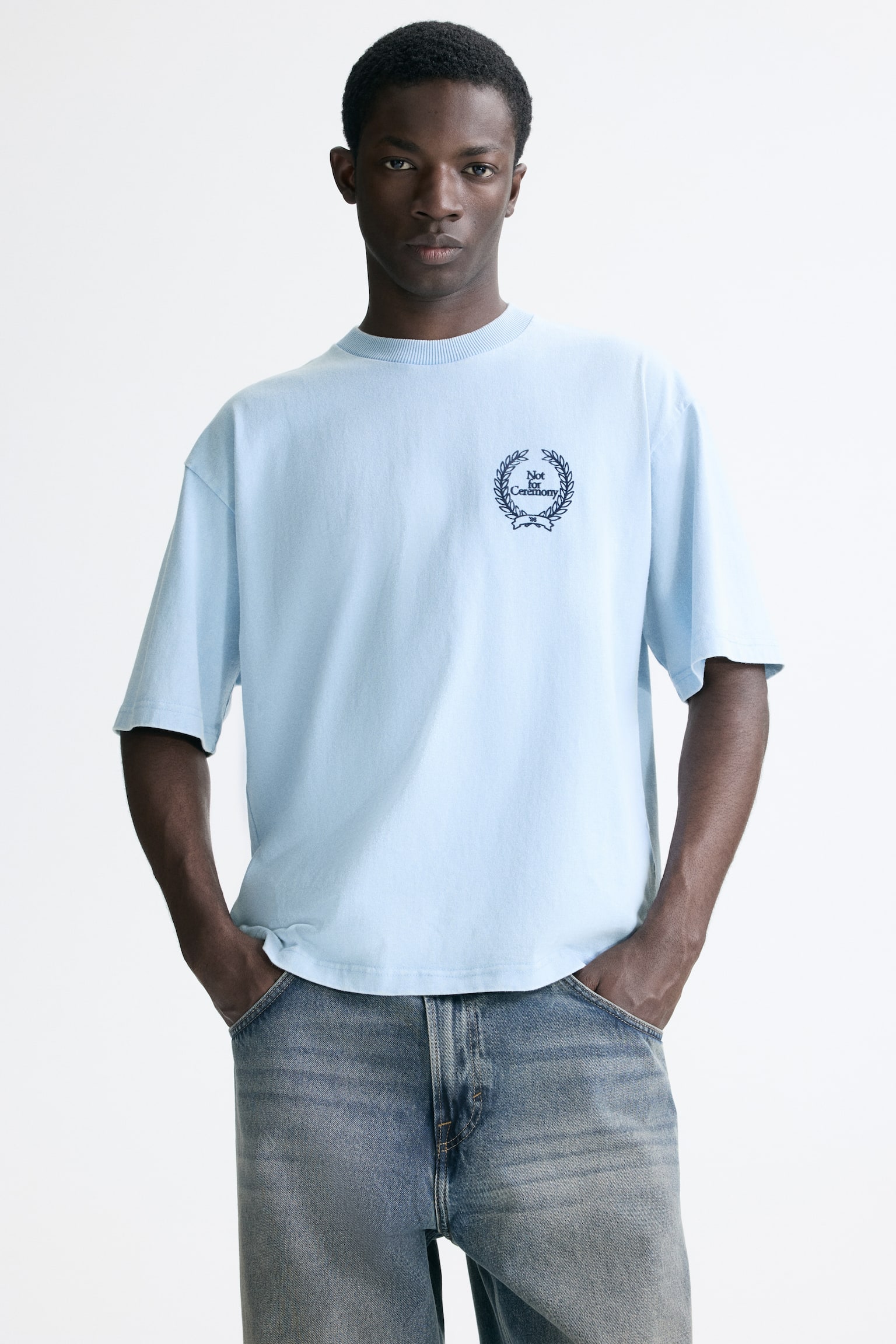 T-shirt Loose Fit - Light blue/Not for Ceremony/Szary melanż/Fortes Fortuna/Bright green/Golden - 4