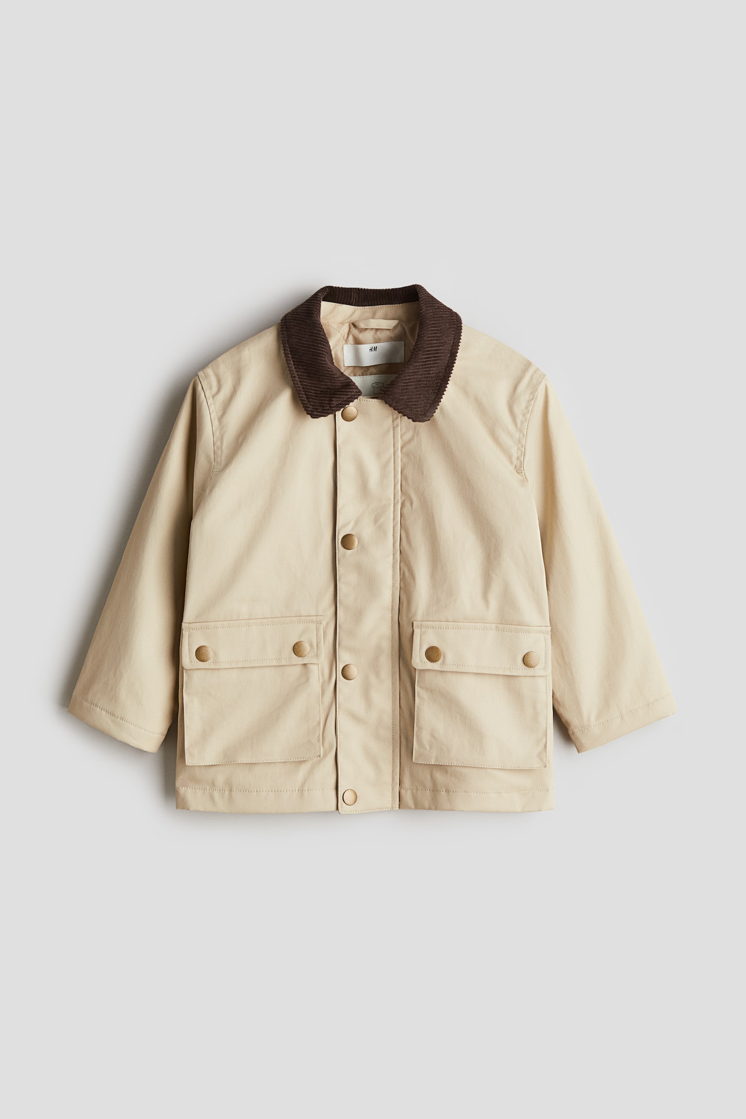 Waxed twill jacket - Light beige/Green - 1