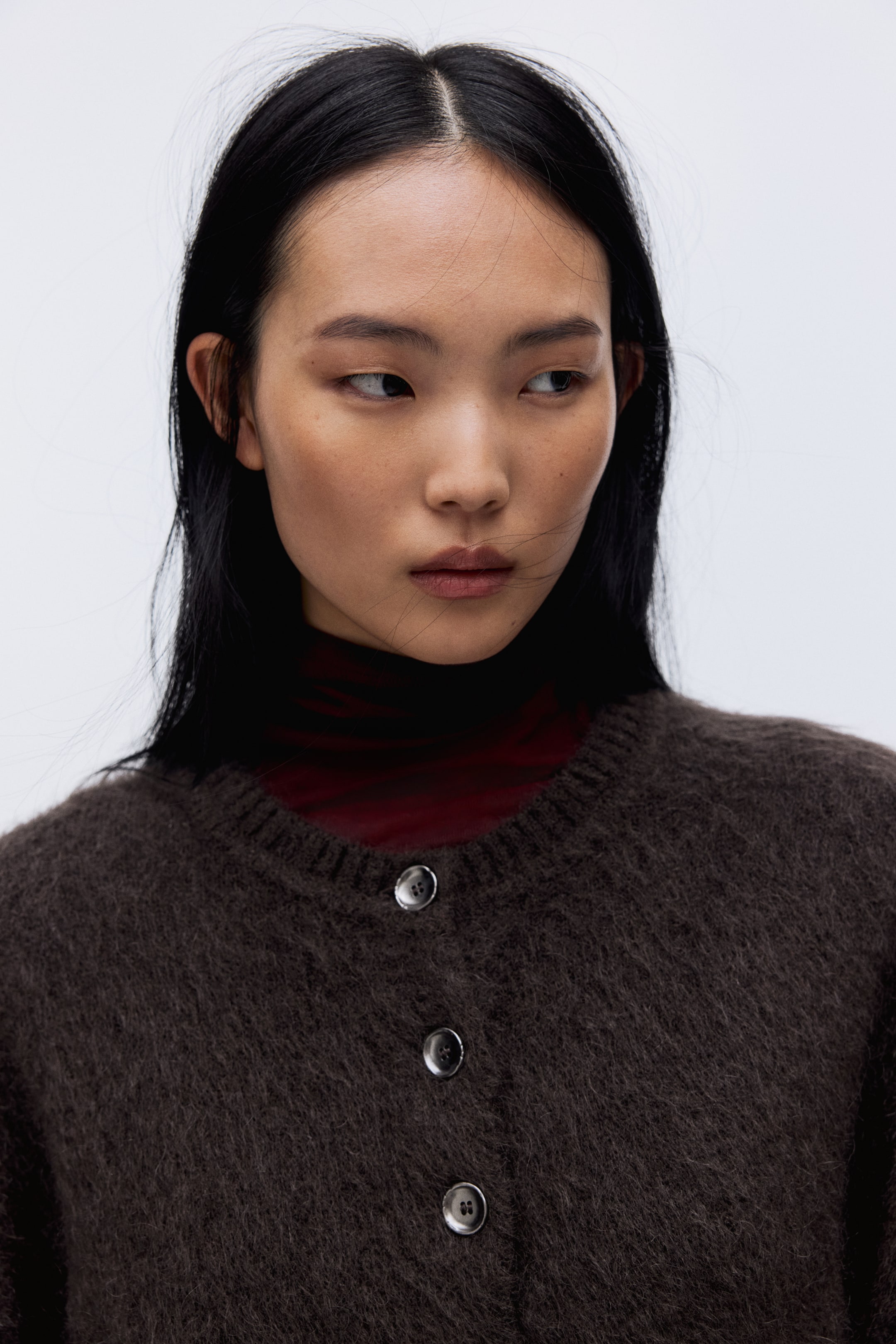 Se større billede: Cardigan i mohairblanding - Mørkebrun - DAME | H&M DK 1