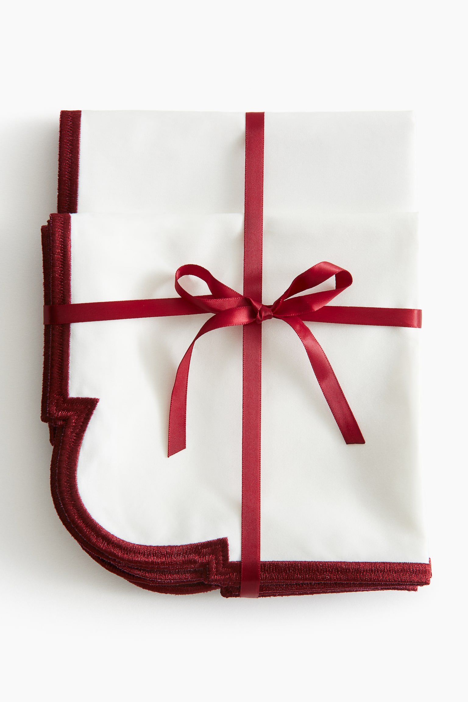 2-pack cotton place mats and napkins - White/White - 4