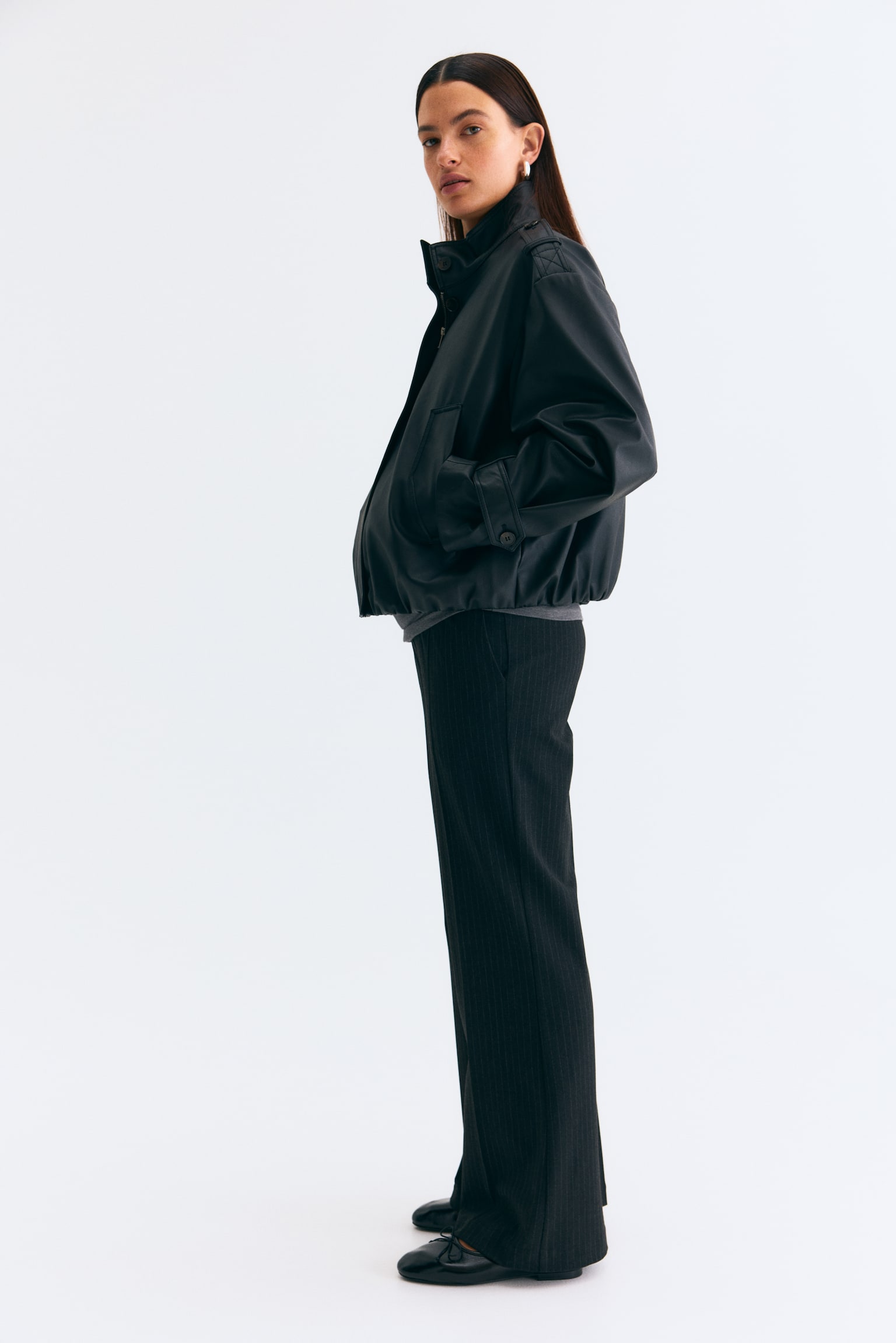 MAMA Bootcut trousers - Dark grey marl/Pinstriped/Black - 1