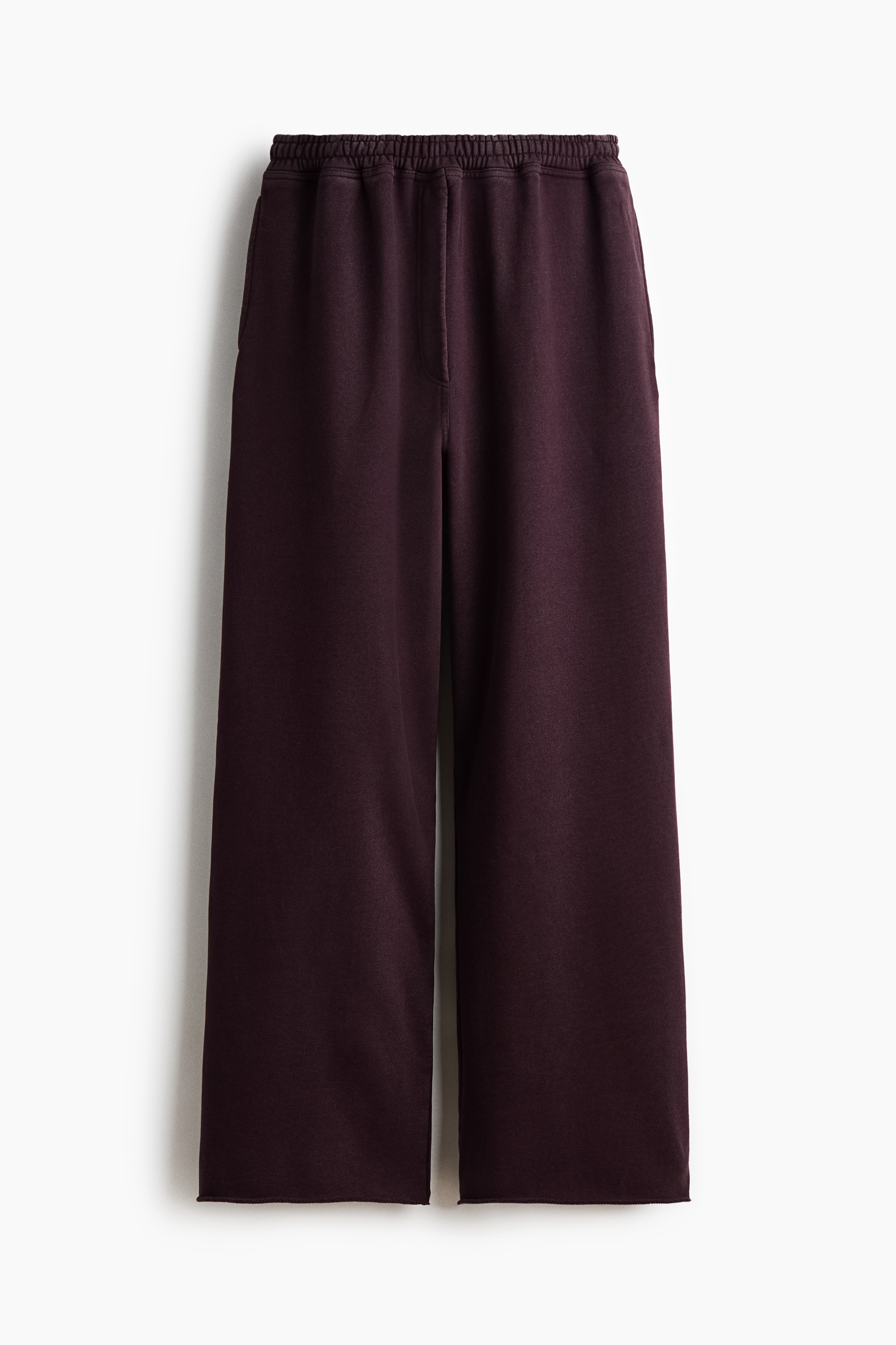 Wide cotton joggers - Dark plum purple