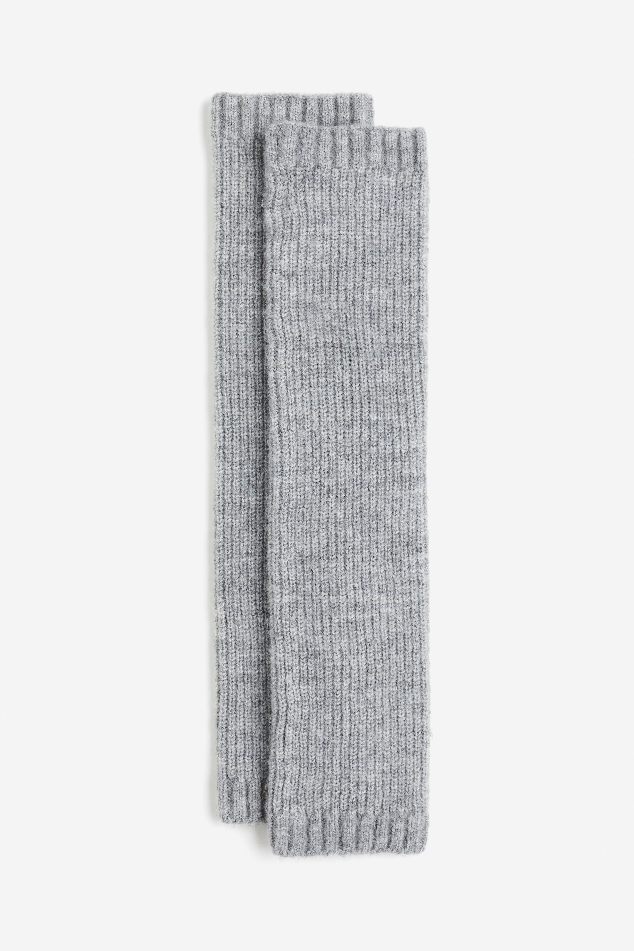 Ribknit leg warmers Light grey marl Ladies H&M GB