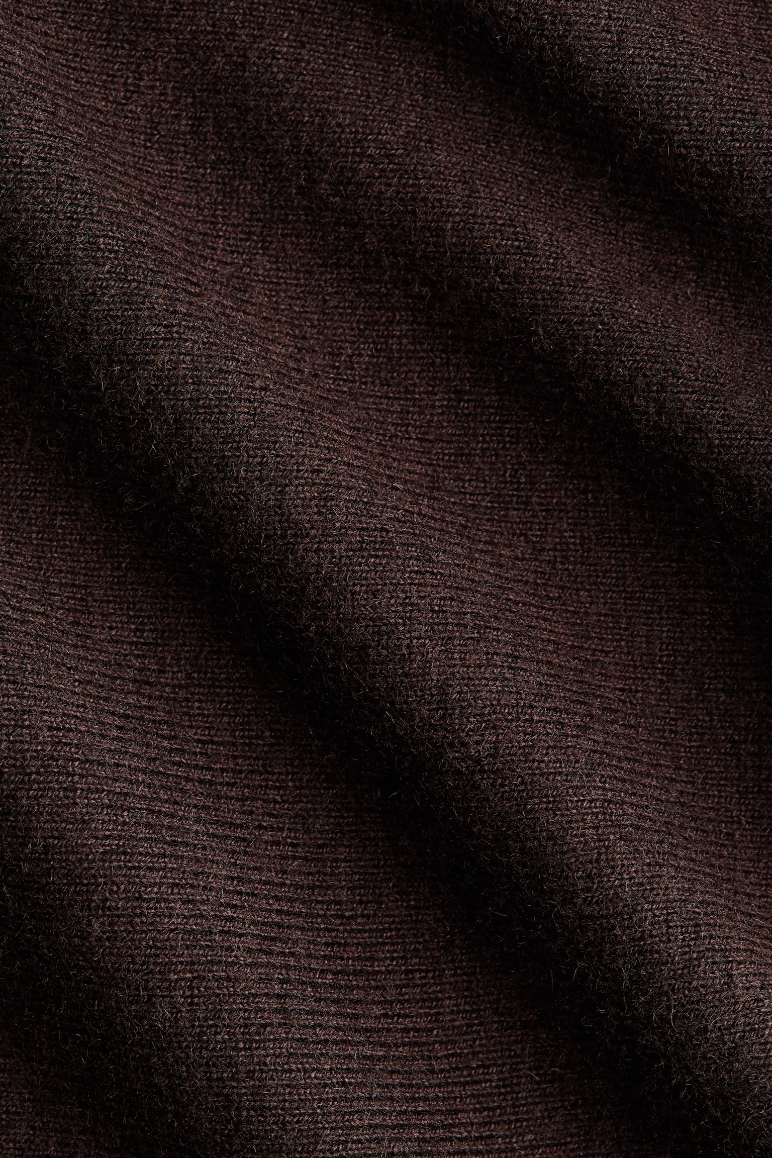 Knitted V-neck top - Tmavě hnědá/Světle béžová - 2