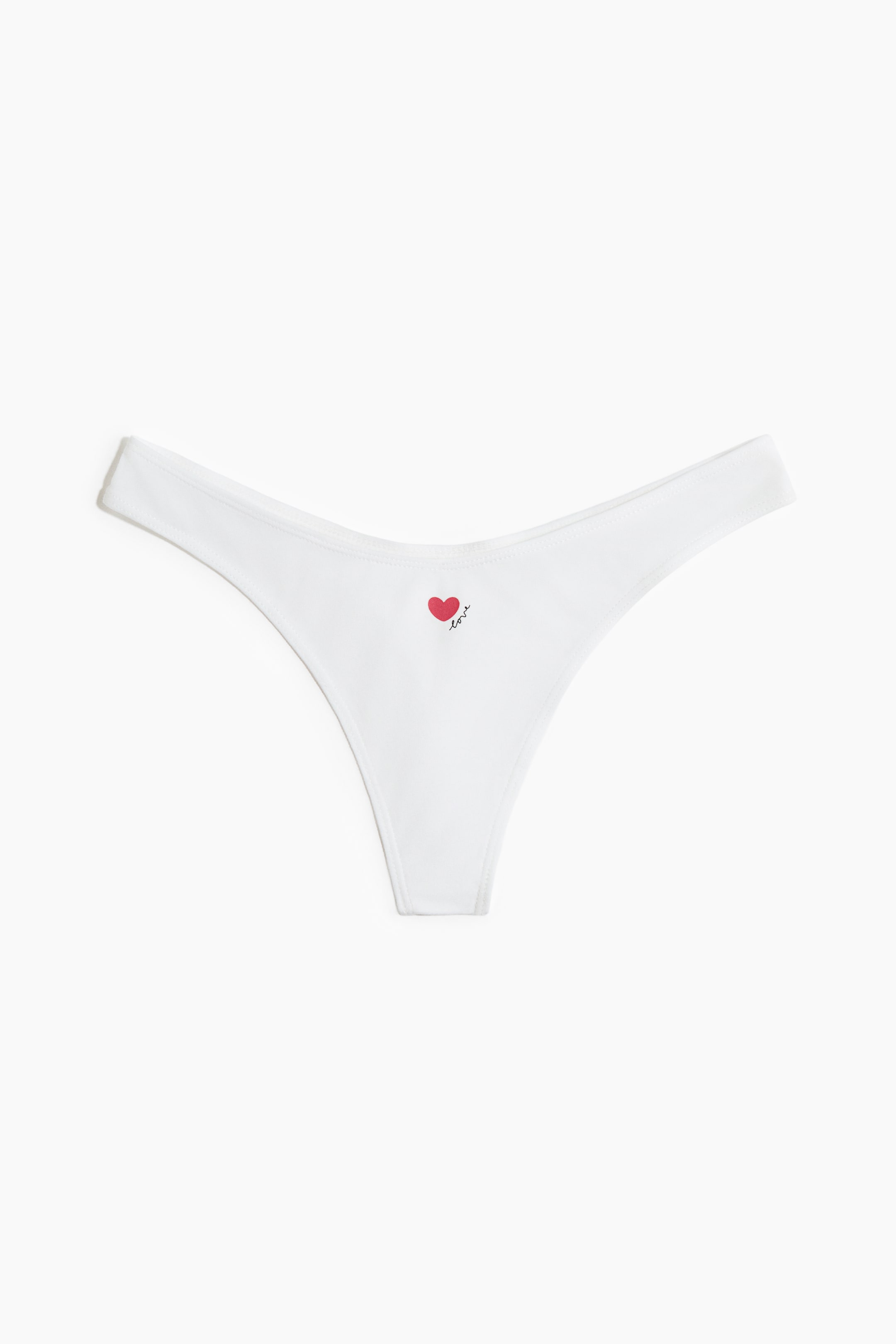Zobrazit větší obrázek: Bavlněné kalhotky thong 5 kusů - White/Love - ŽENY | H&M CZ 2