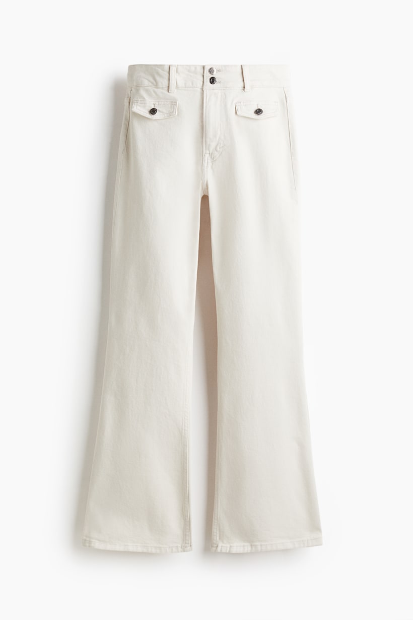 White Jeans for Women Flare, Cropped Wide-Leg H&M GB