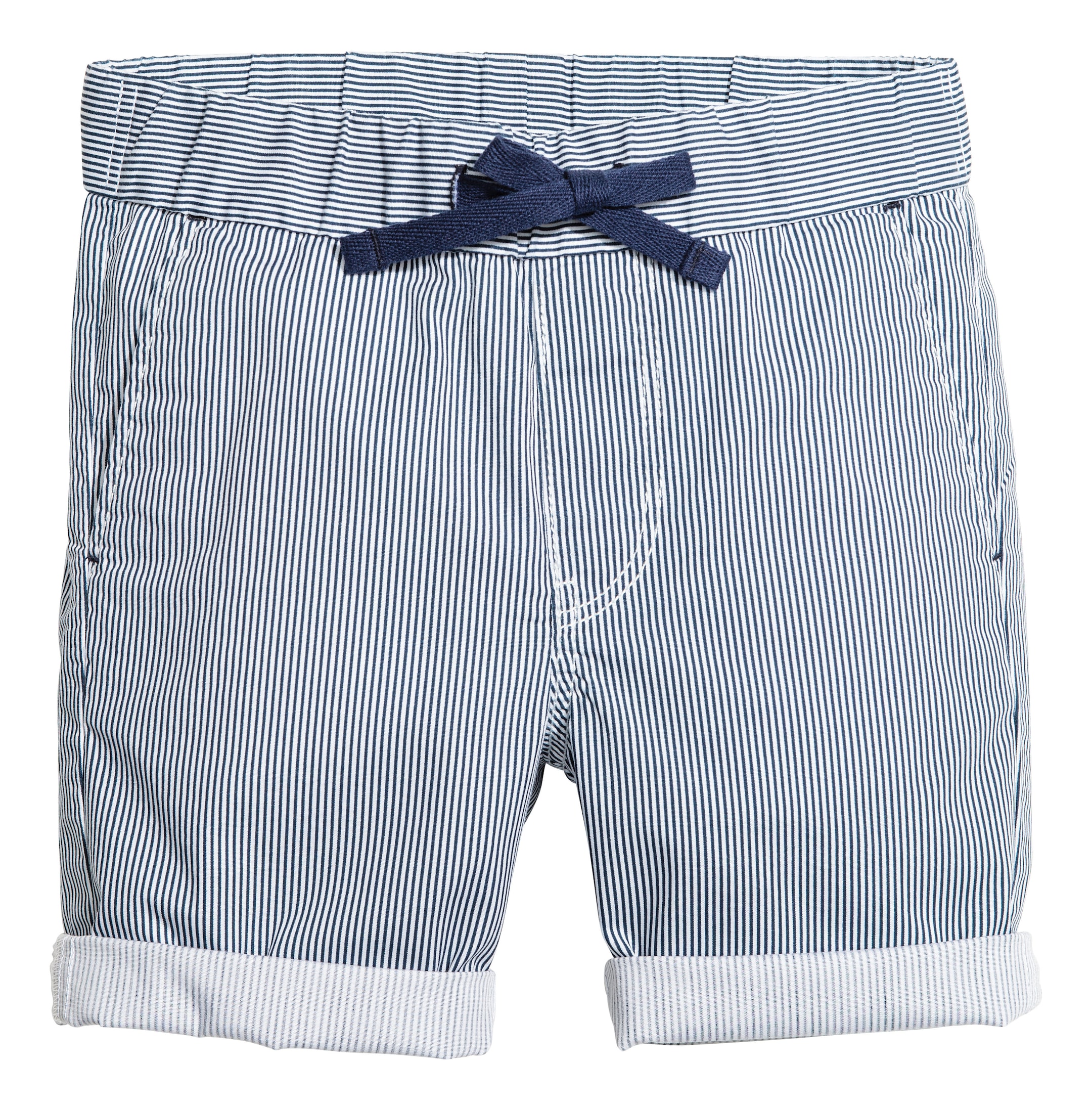 View larger image: Cotton shorts - Dark blue/Striped - Kids | H&M GB 1
