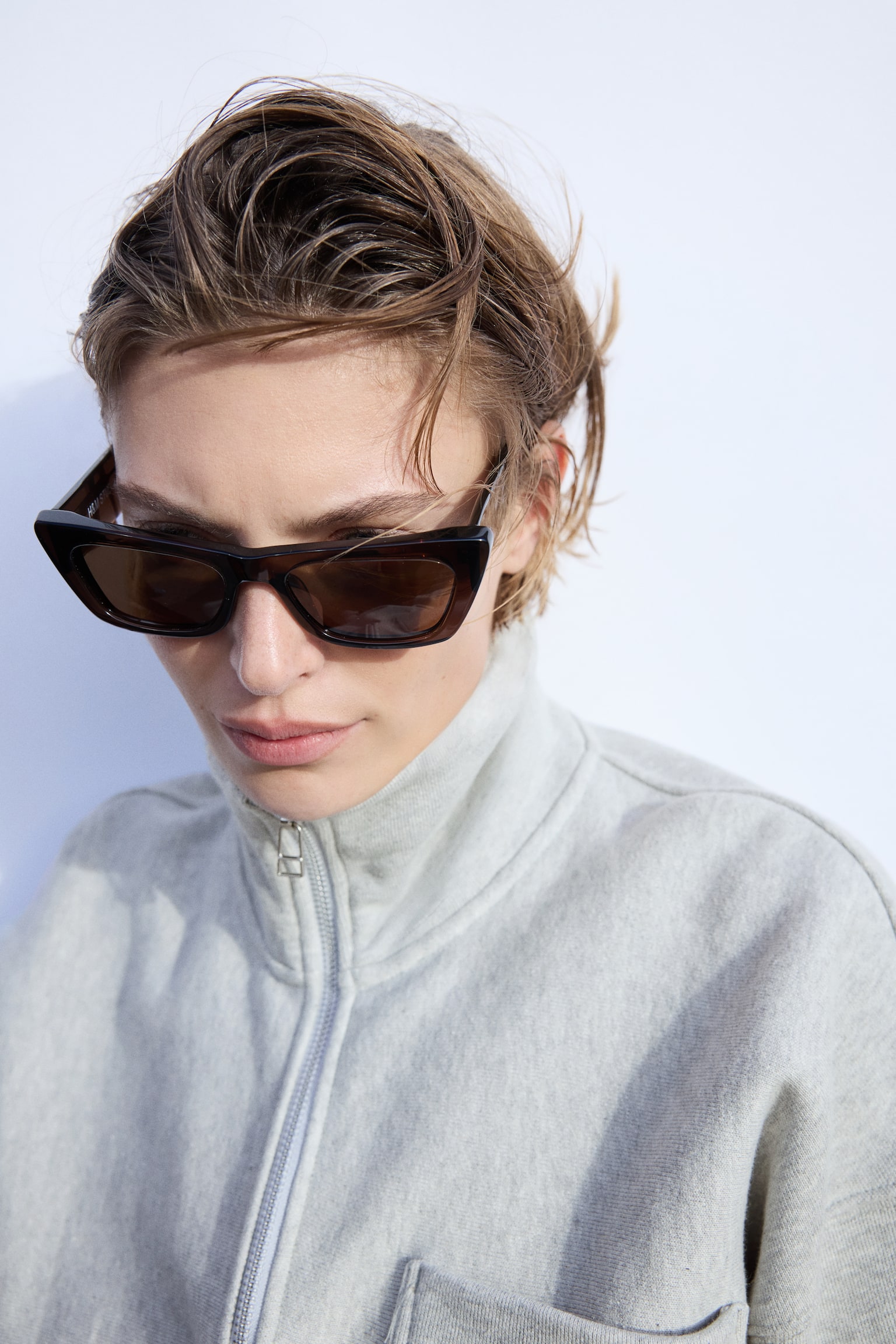 Zip-top sweatshirt - Light grey marl - 3