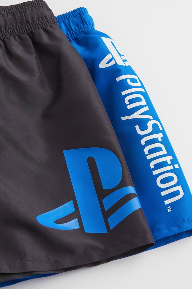 2-pack printed swim shorts - Black/PlayStation - 2