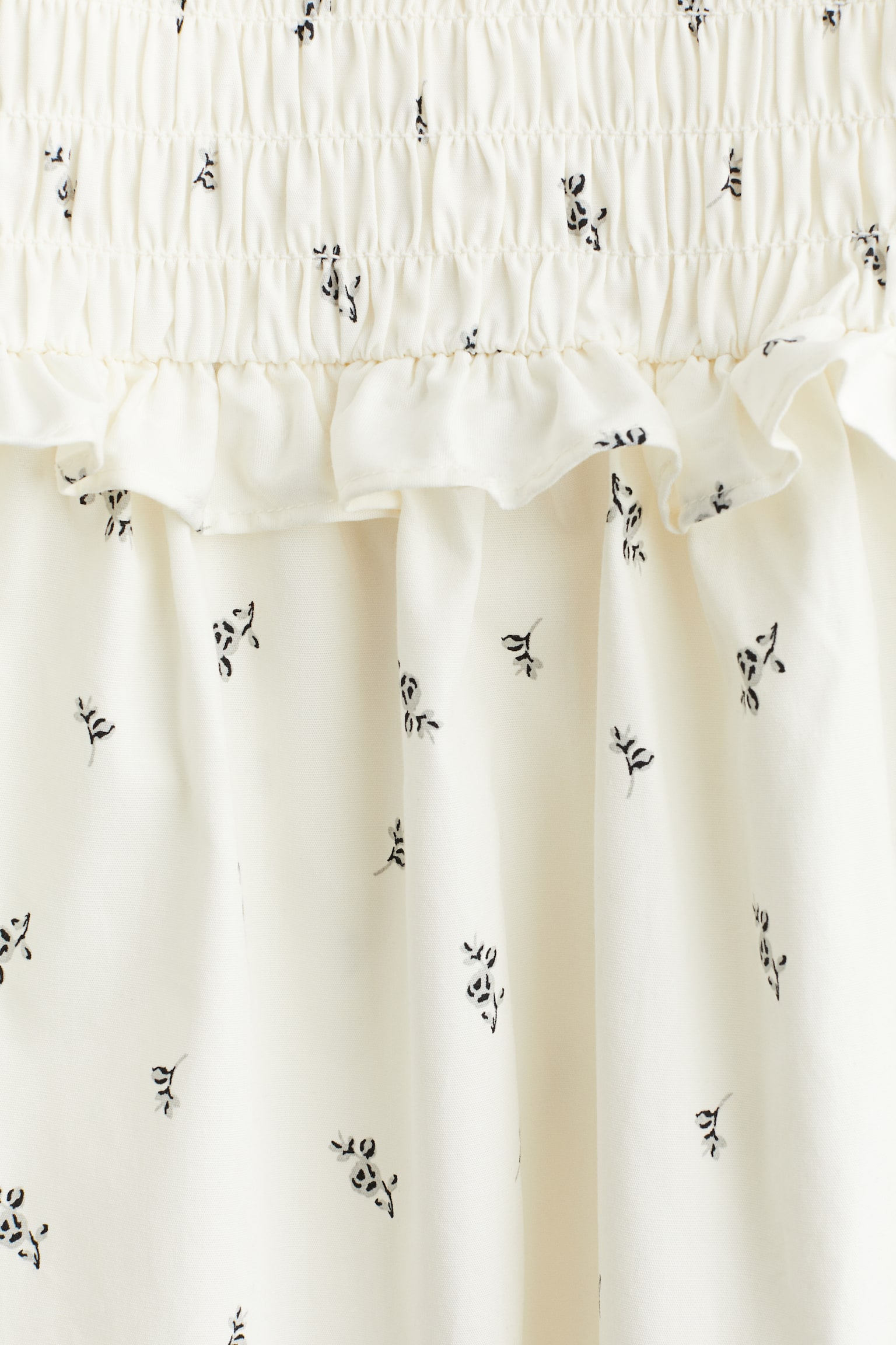 Женское платье H&M Flutter-Sleeved Poplin, цвет: Кремовый / С принтом — фото 2