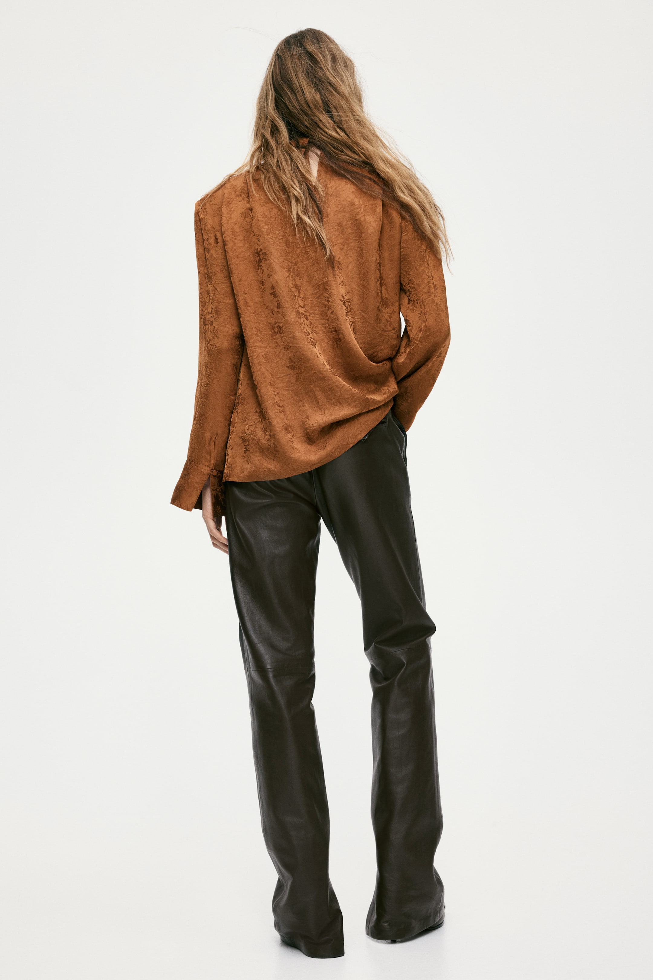 View larger image: Leather trousers - Dark brown - Ladies | H&M 5