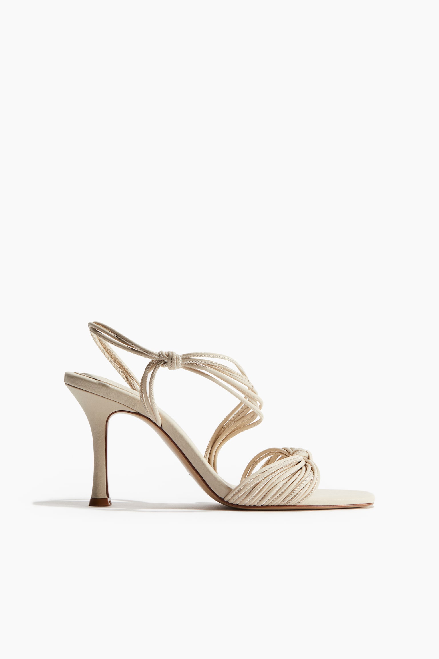 Heeled Strappy Sandals - Light beige/Black - 4