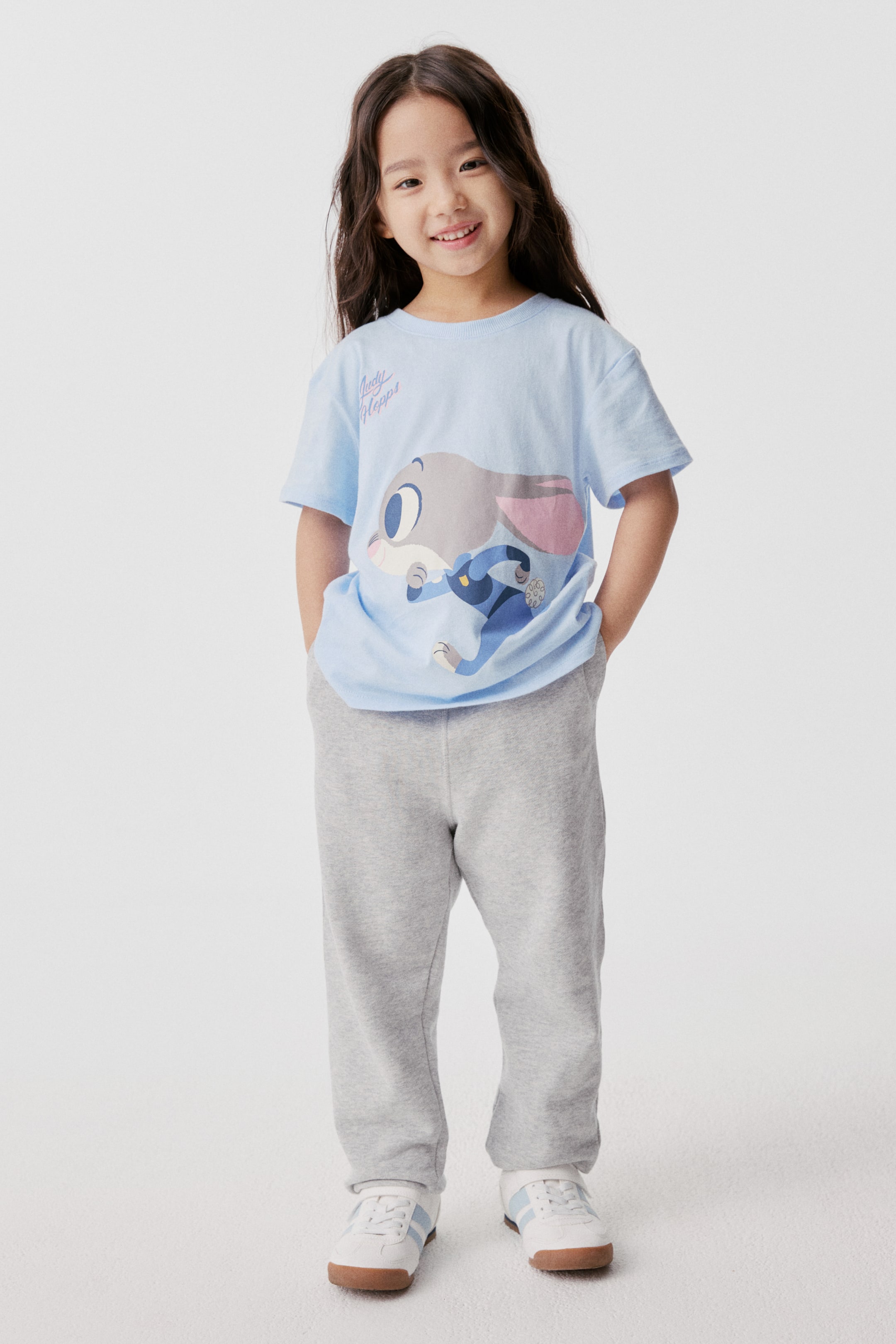 View larger image: Print-motif cotton T-shirt - Light blue/Zootopia - Kids | H&M SG 1