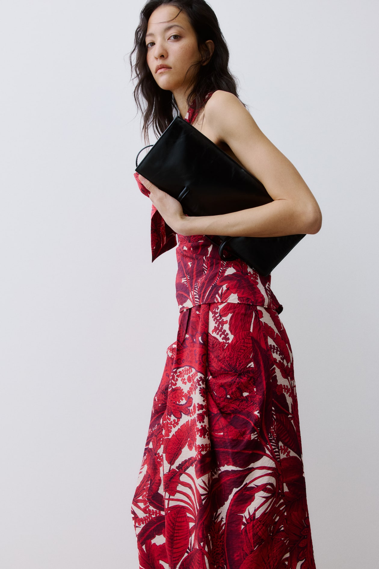 Gathered-Detail Midi Skirt - image 3