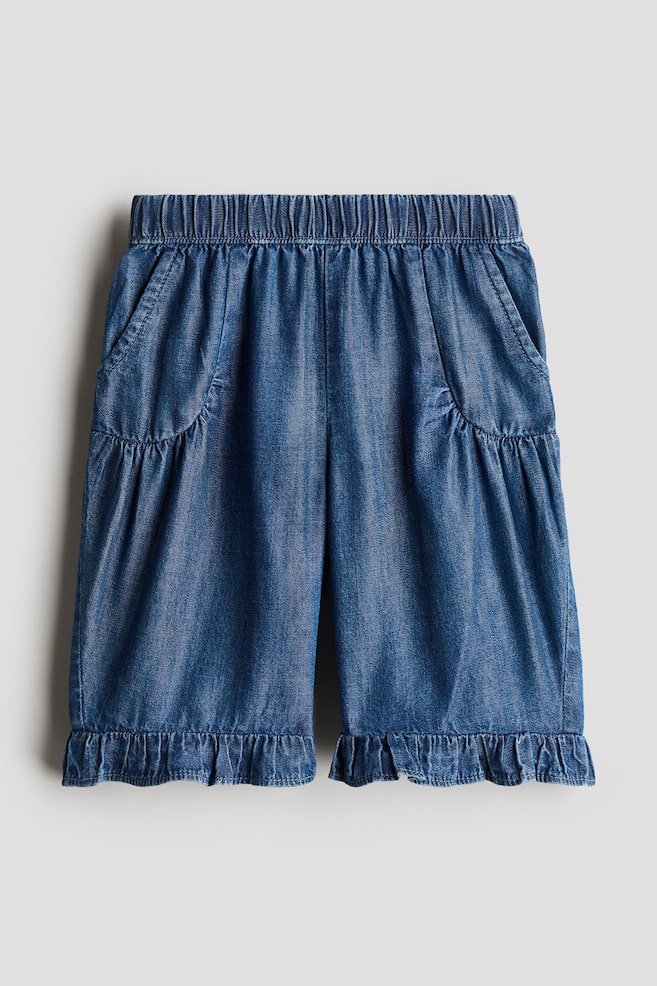 Jean large avec bords à volant - Bleu denim - 1