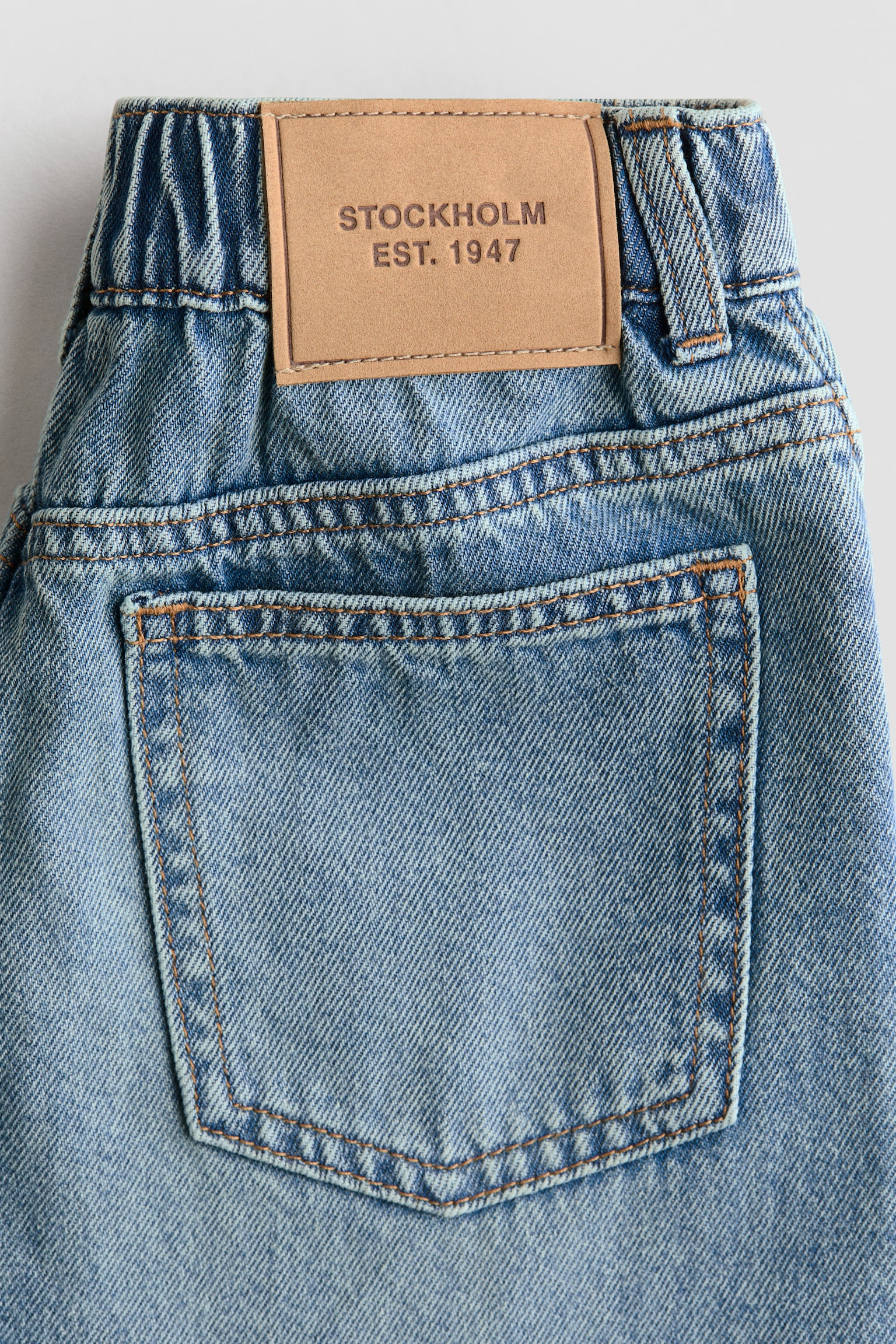 Детские джинсы H&M Loose-Fit Barrel-Leg, цвет: Джинсовый синий — фото 6
