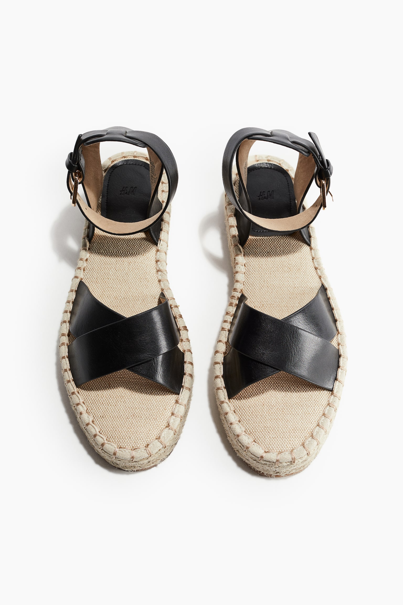 Espadrille Sandals - Black/Beige - 3