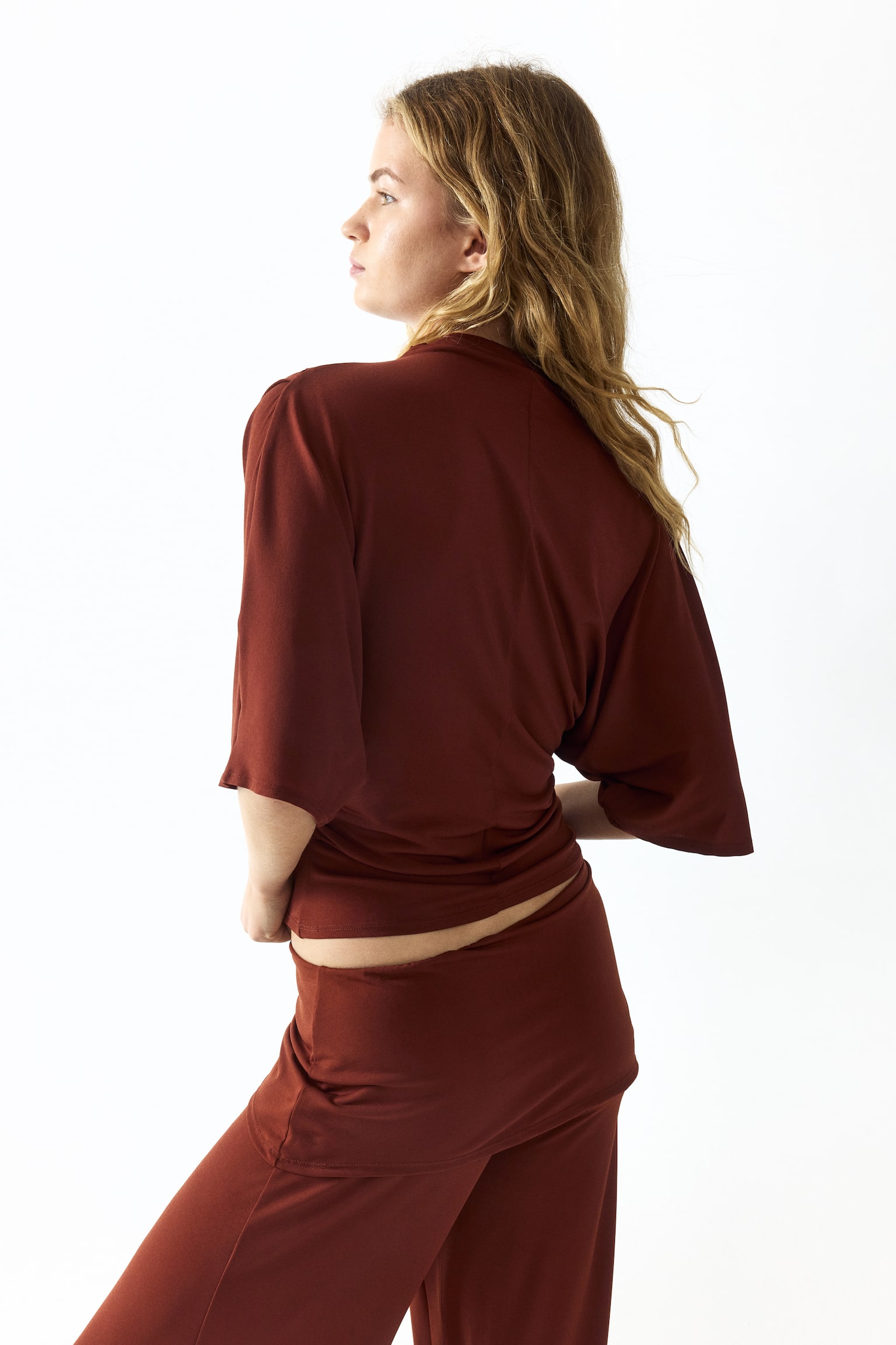 Draped jersey top - 4
