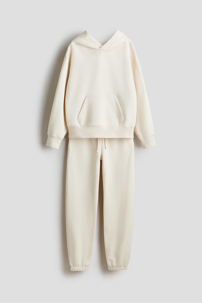 2-Piece Hoodie and Joggers Set - Cream - 1