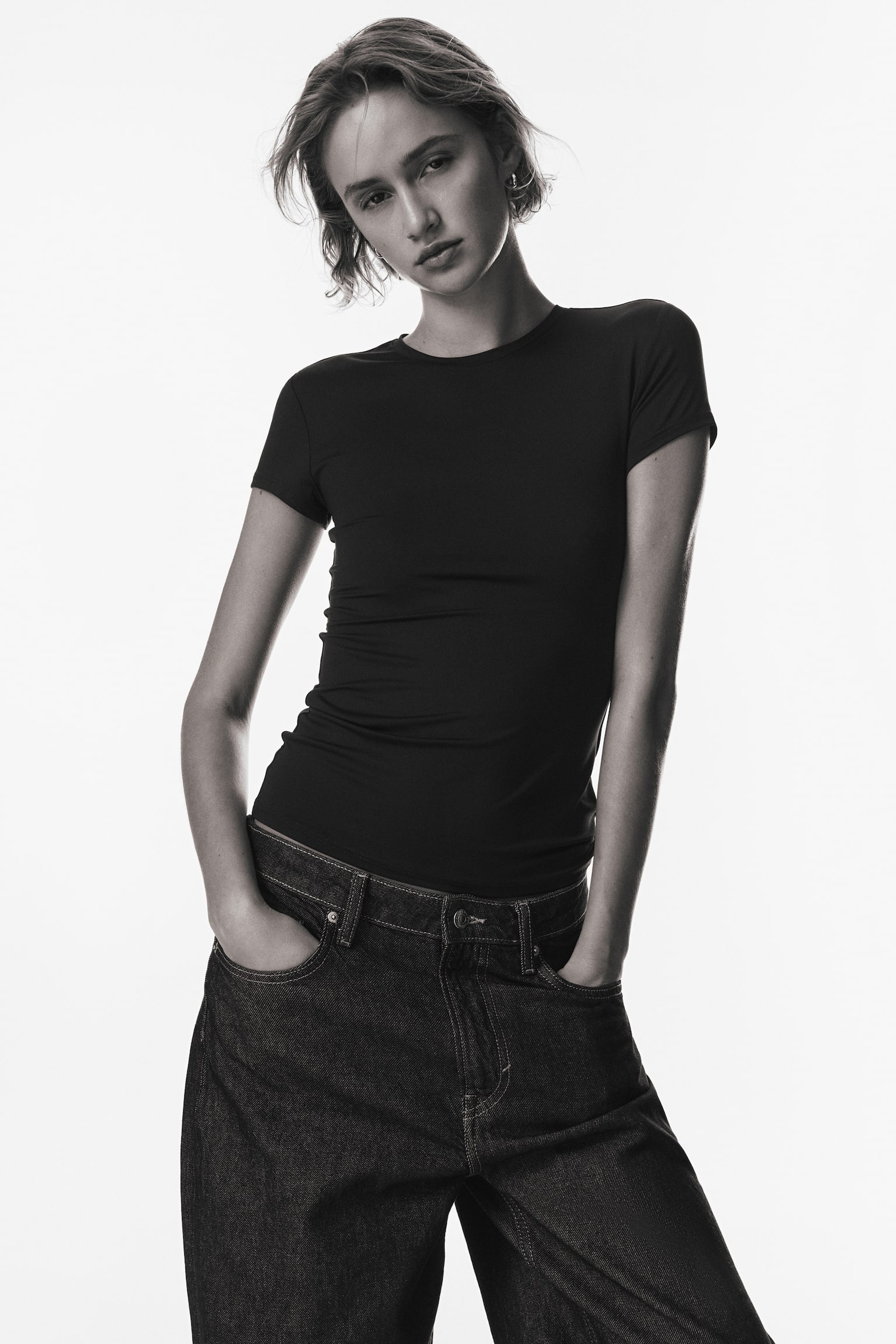 피티드 티셔츠 - 다크 브라운/블랙/화이트/더스티 브라운/라이트 그레이/라이트 더스티 핑크/다크 그레이지 - 3