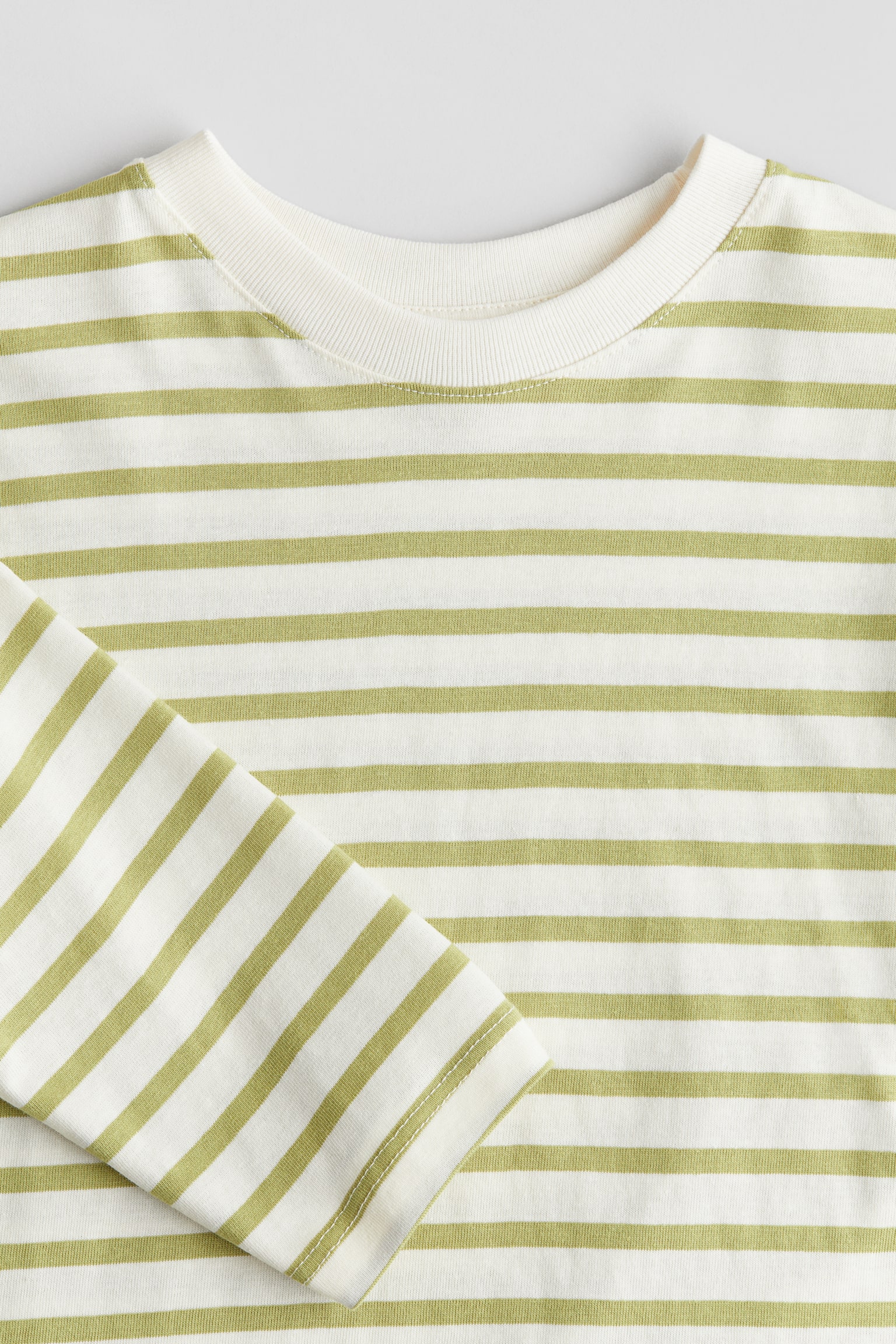 Long-sleeved T-shirt - Green/Striped/Dark green/Striped/White/Black striped/White/Beige/White striped/Dark blue/Light grey - 5