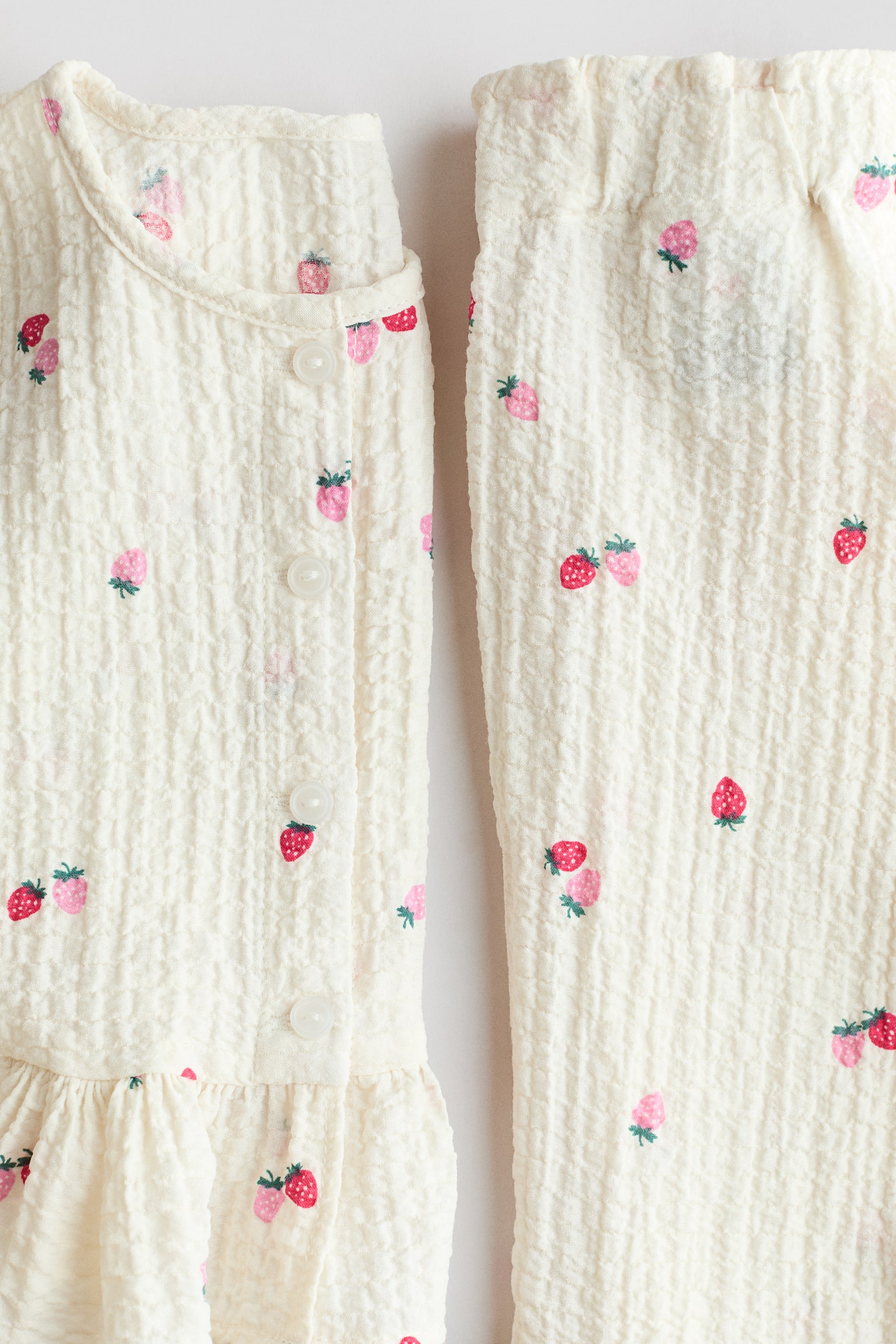 2-piece seersucker set - White/Strawberries/Light blue/Floral/Yellow/Lemons - 2