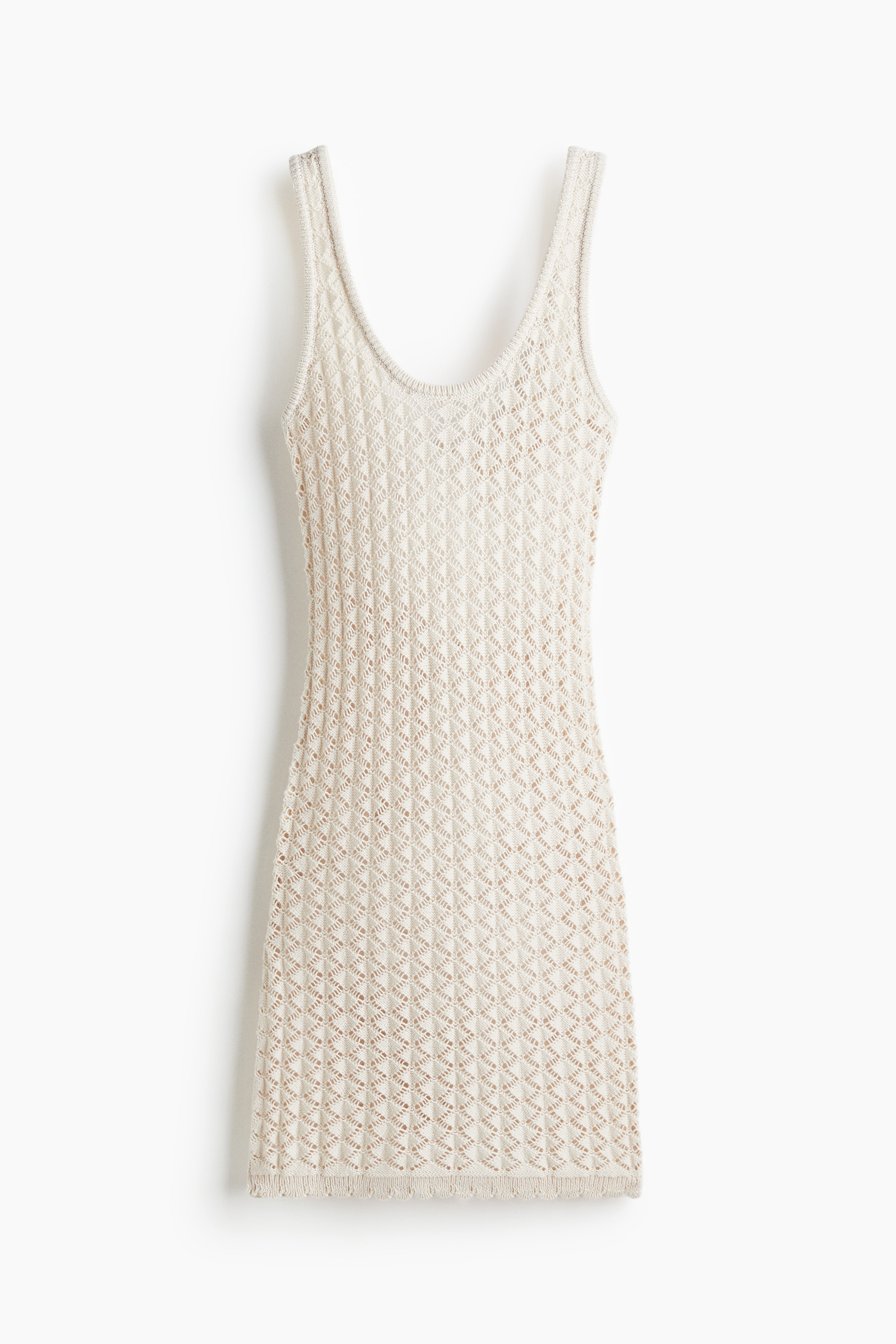 Crochet-Look Dress - Cream
