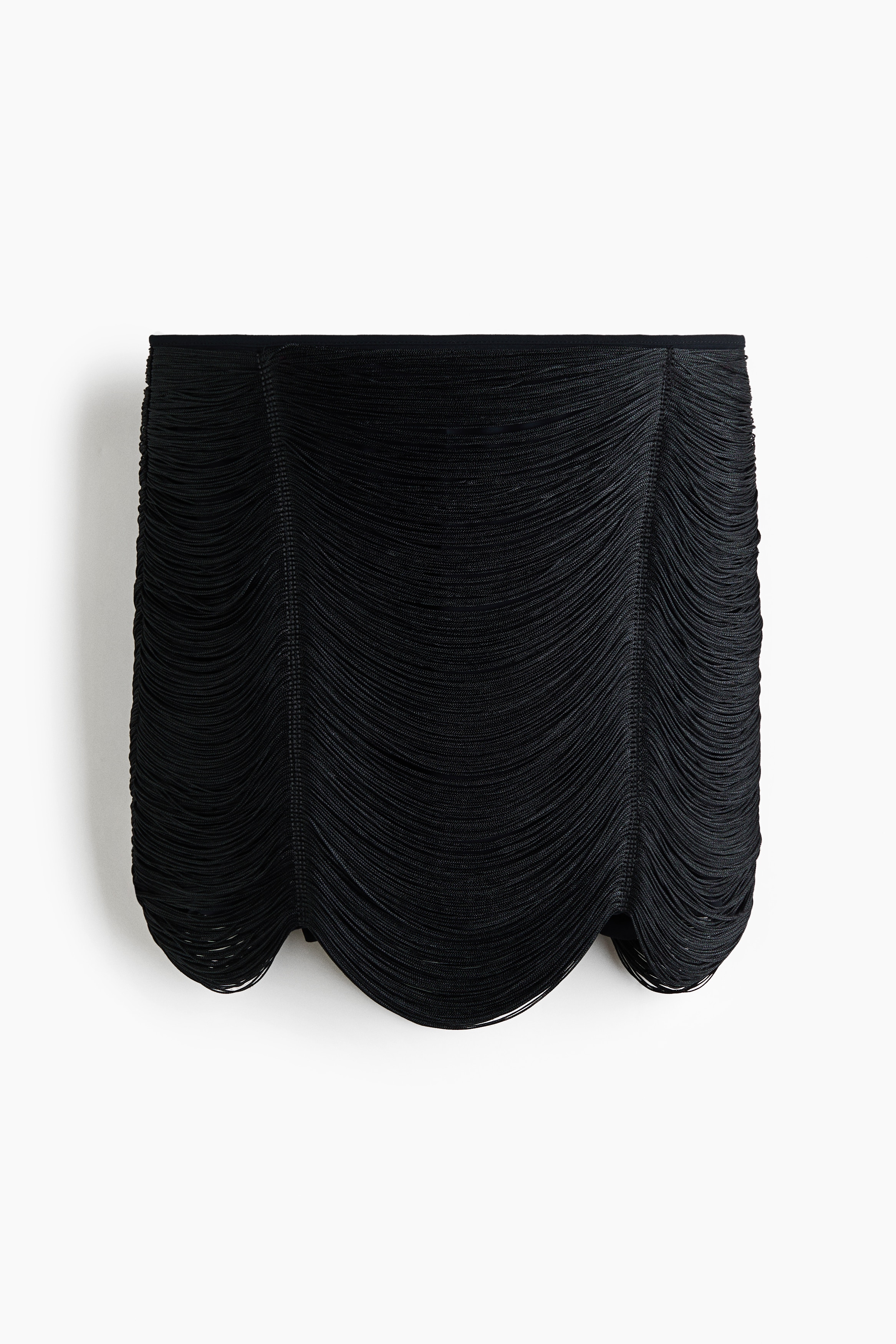 Minifalda con flecos - Negro/Naranja vivo