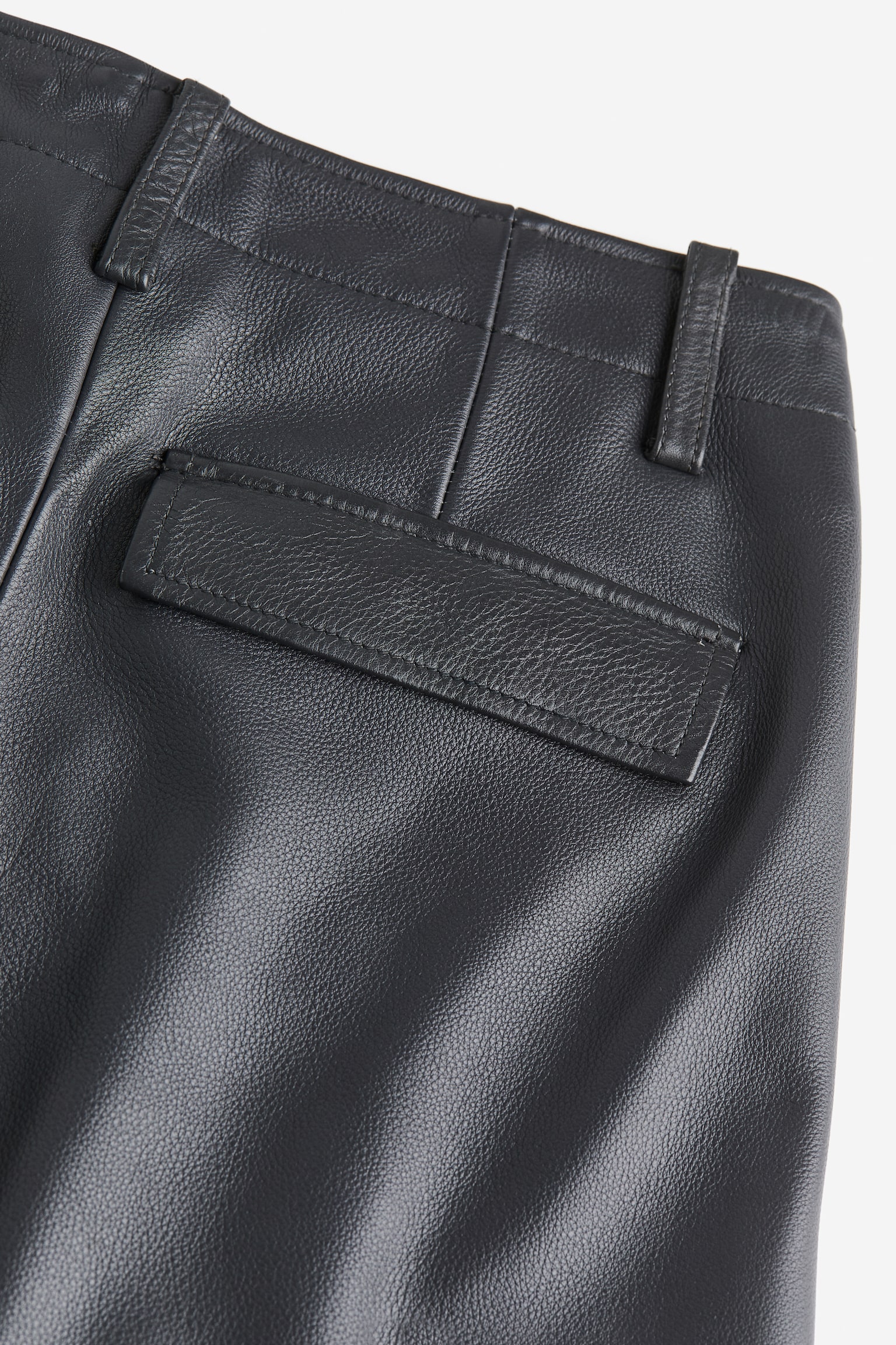 Leather Biker Pants - Dark grey/Black - 2