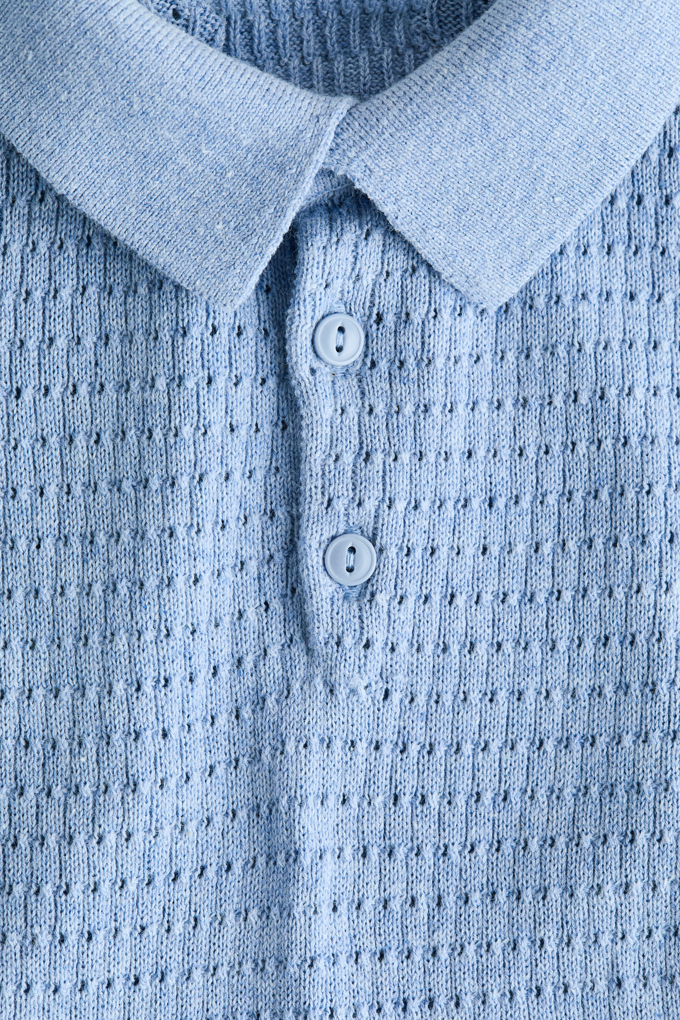 Polo en pointelle de coton