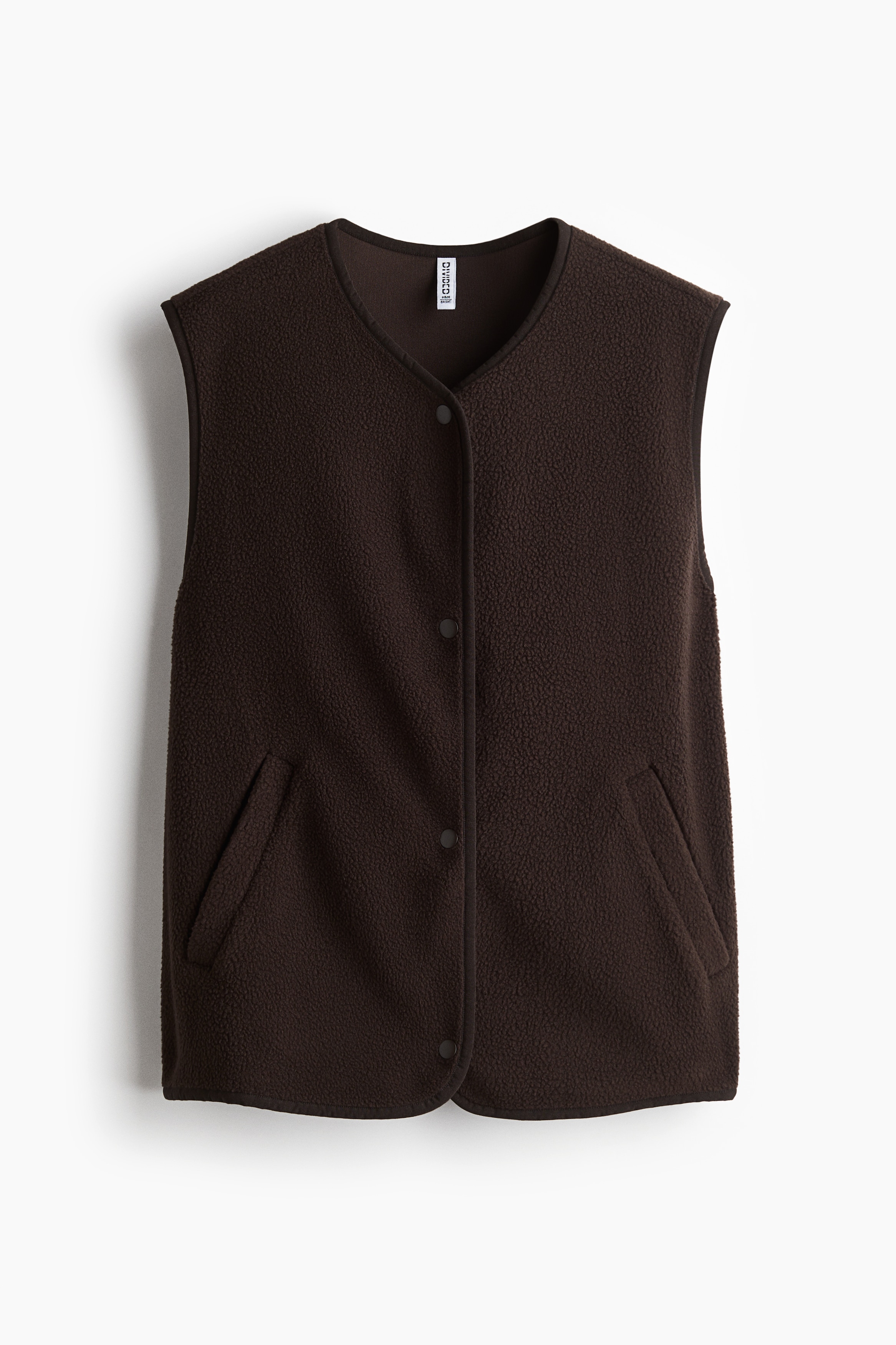 Teddy gilet - Dark brown/Light grey/White