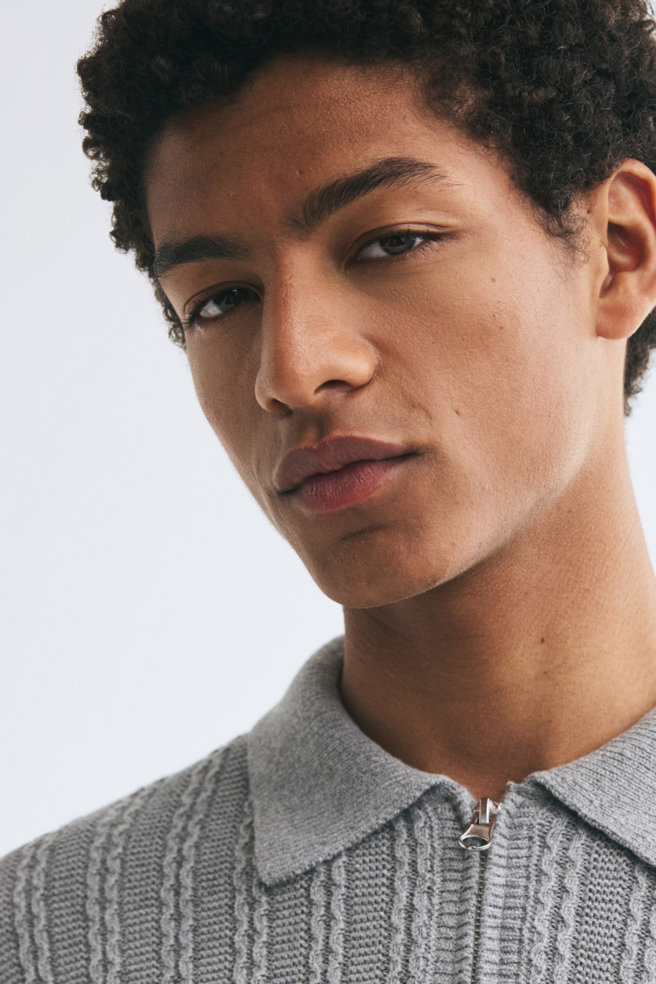 Relaxed-Fit Half-Zip Polo Shirt