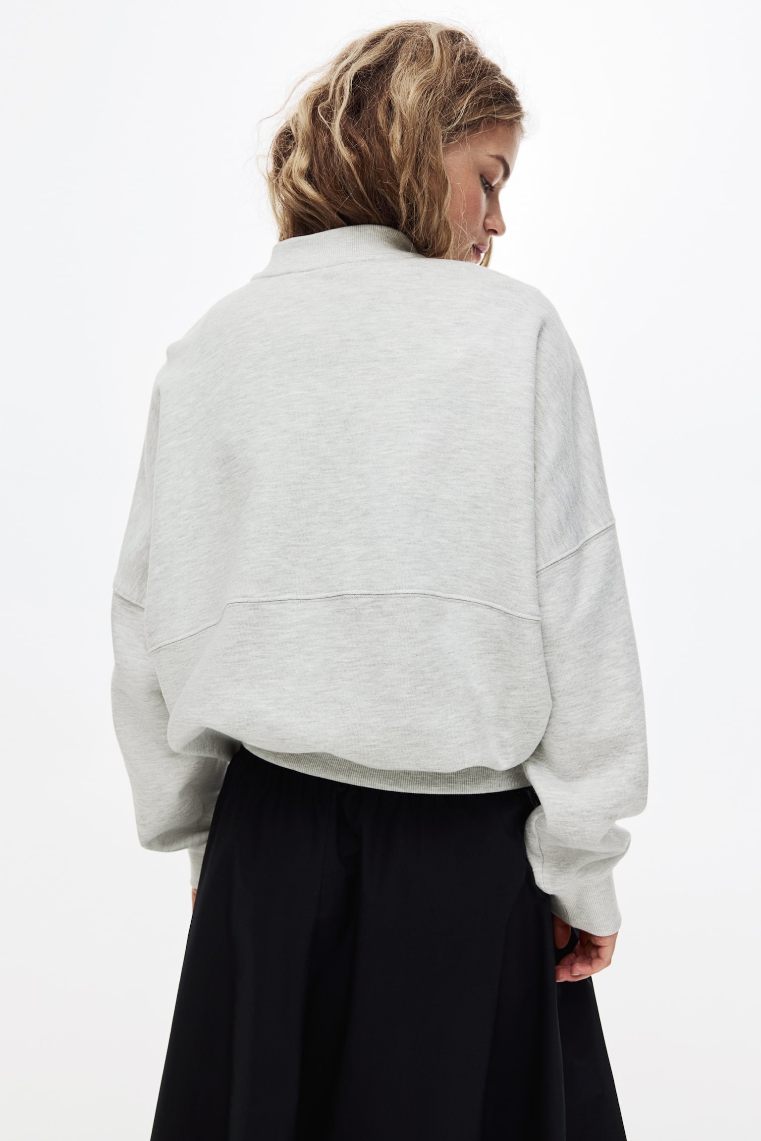 Женская куртка H&M Bomber, цвет: Светлый серый меланжевый — фото 5