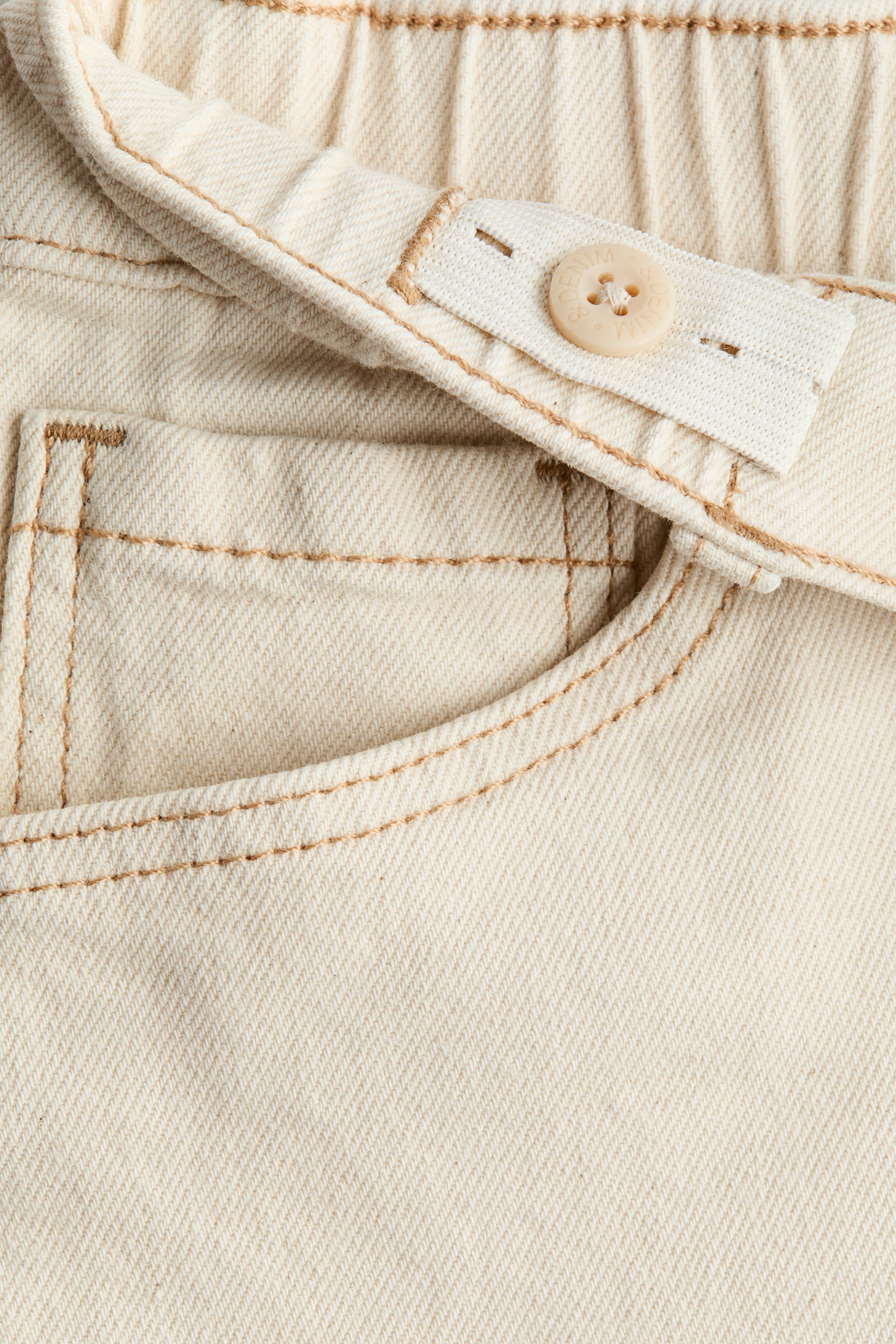 Relaxed Fit denim shorts - Light beige/Denim blue/Light denim blue - 3