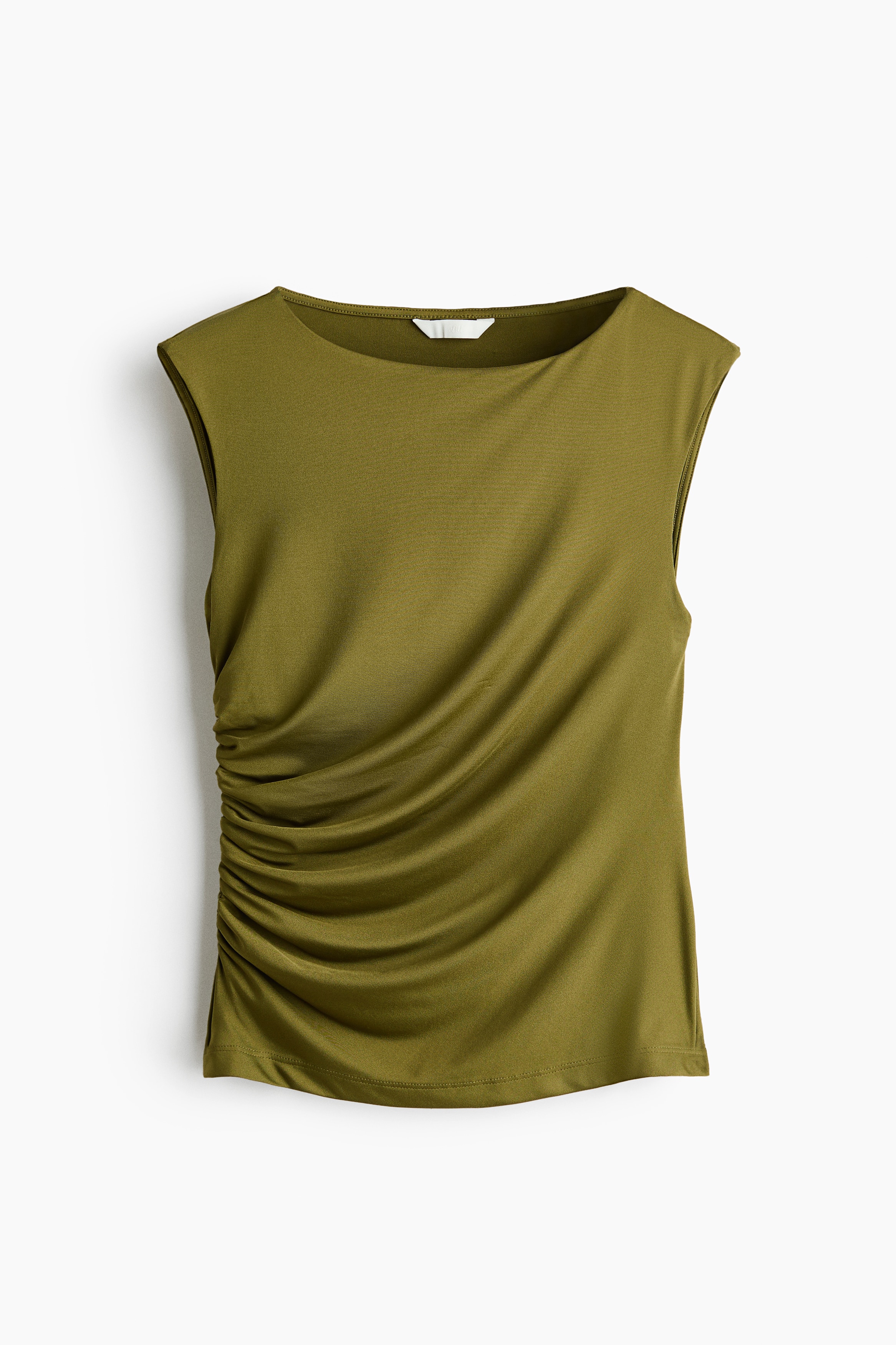 Draped top - Olive green/Dark brown