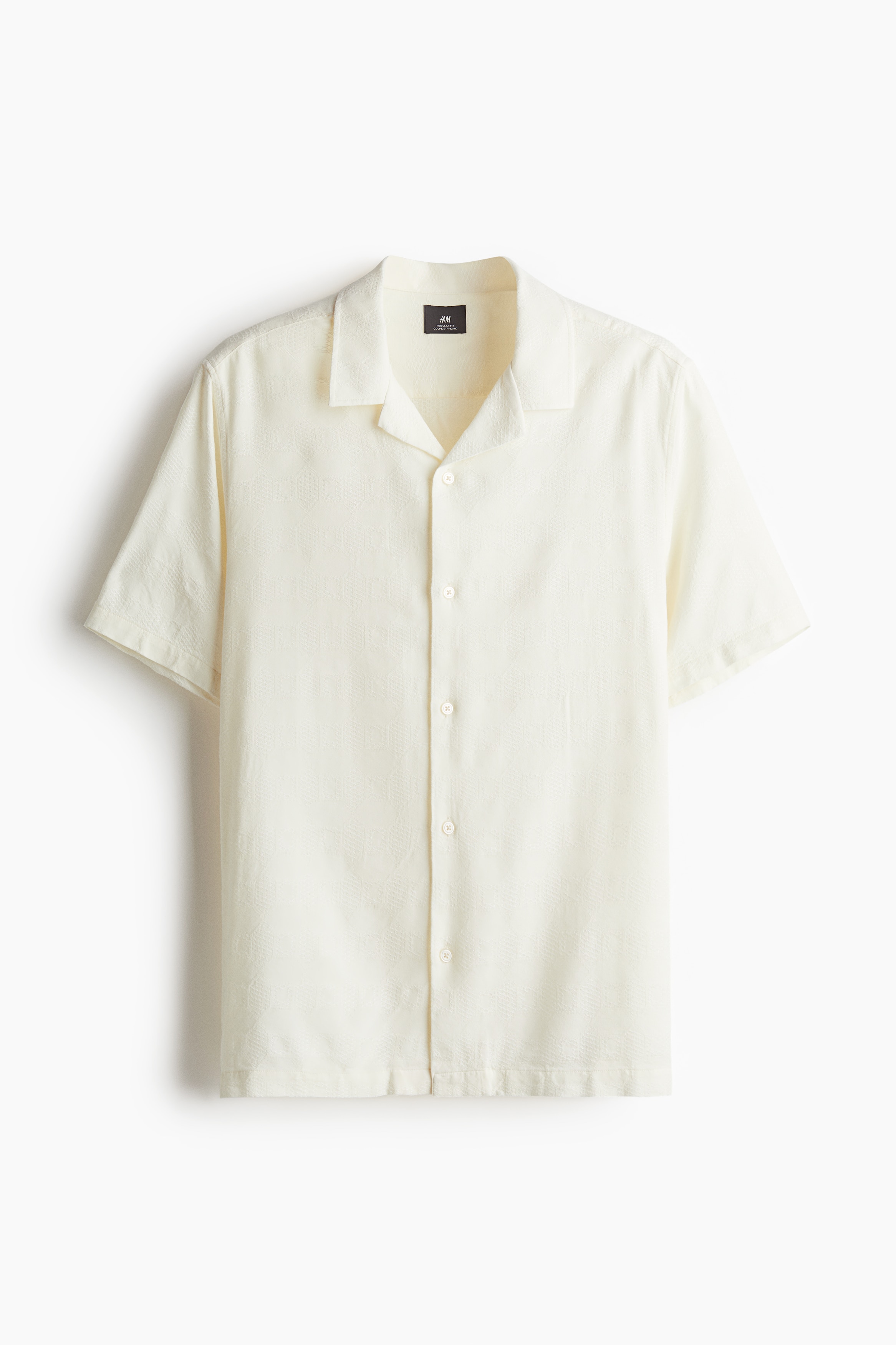 Regular Fit Jacquard-weave Resort Shirt