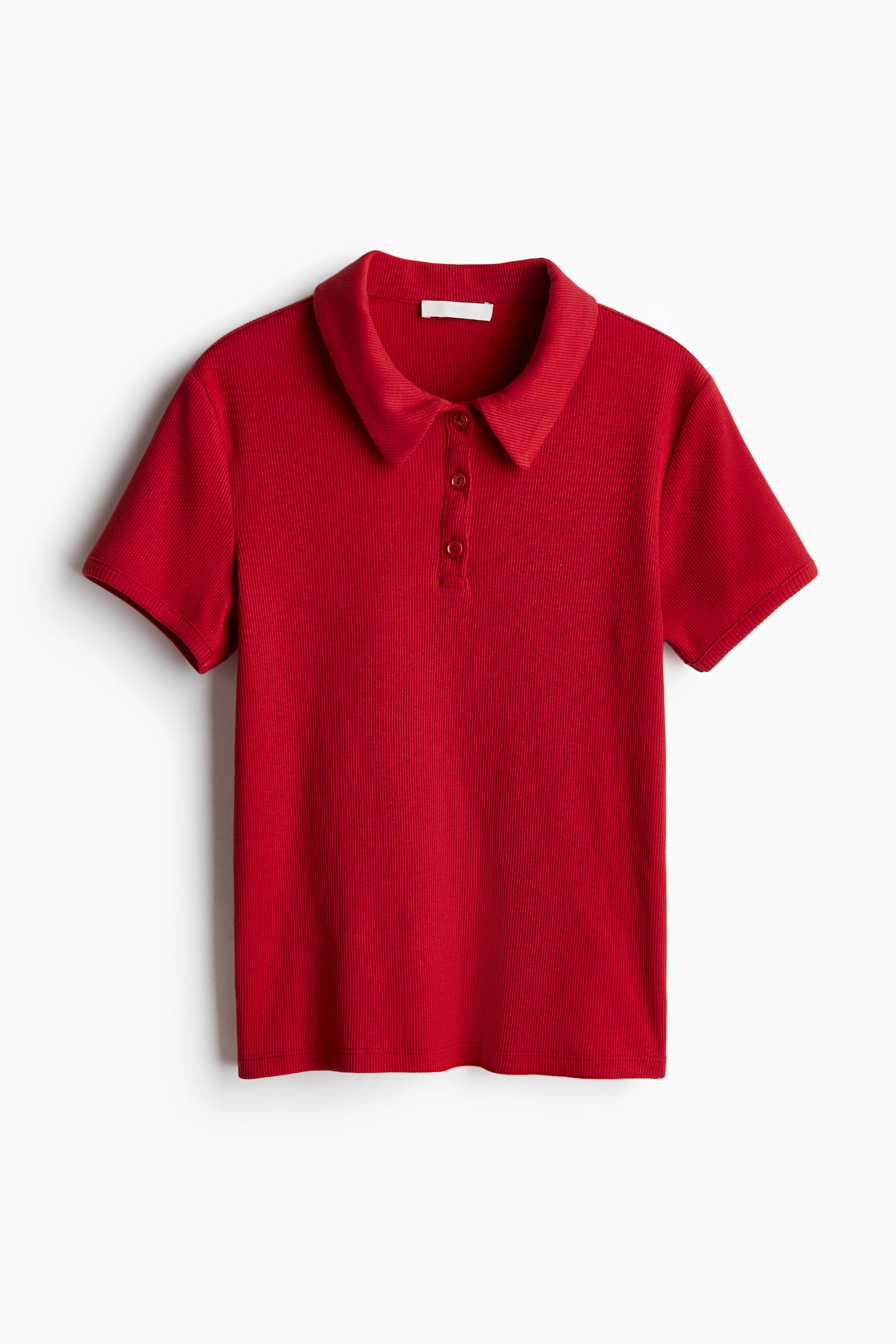 Rib Polo Shirt - Red/Navy blue/White - 2