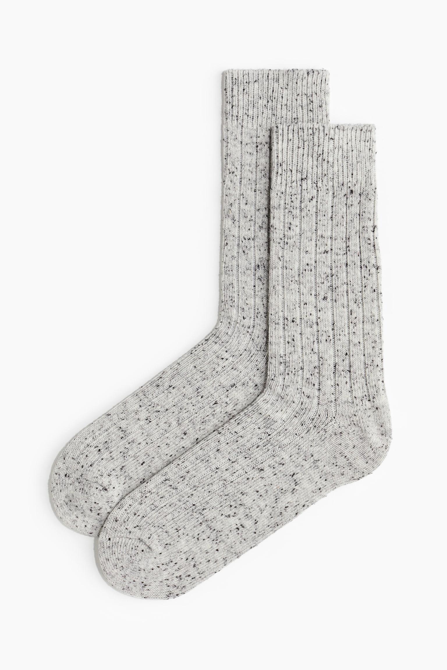 Rib-knit socks - Grey marl/Navy blue/Dark grey marl - 1