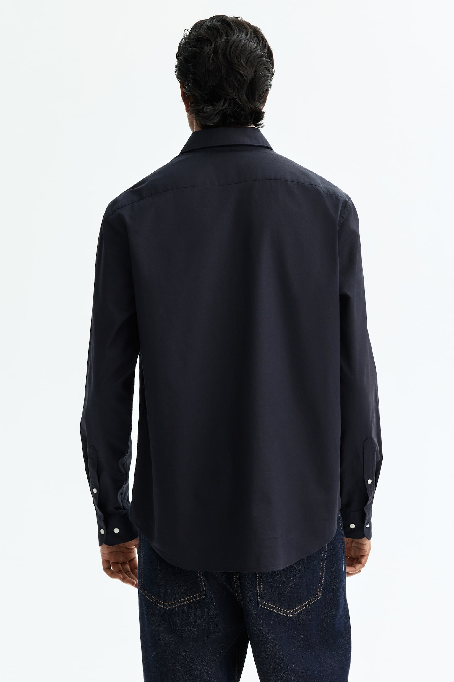 Бавовняна сорочка Slim Fit - Темно-синій/Чорний/Світло-блакитний/Білий - 3