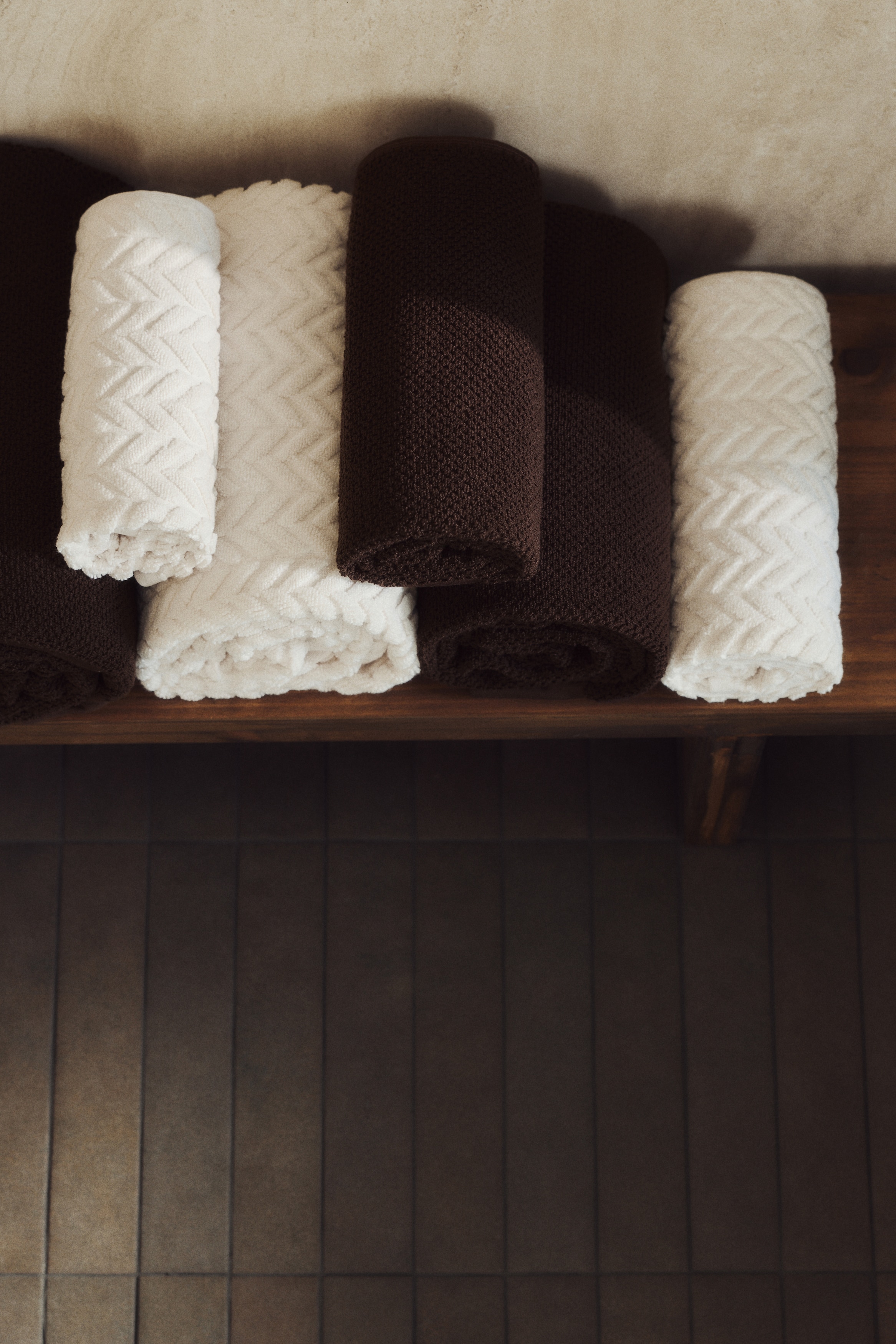 Cotton terry hand towel-Dark brown