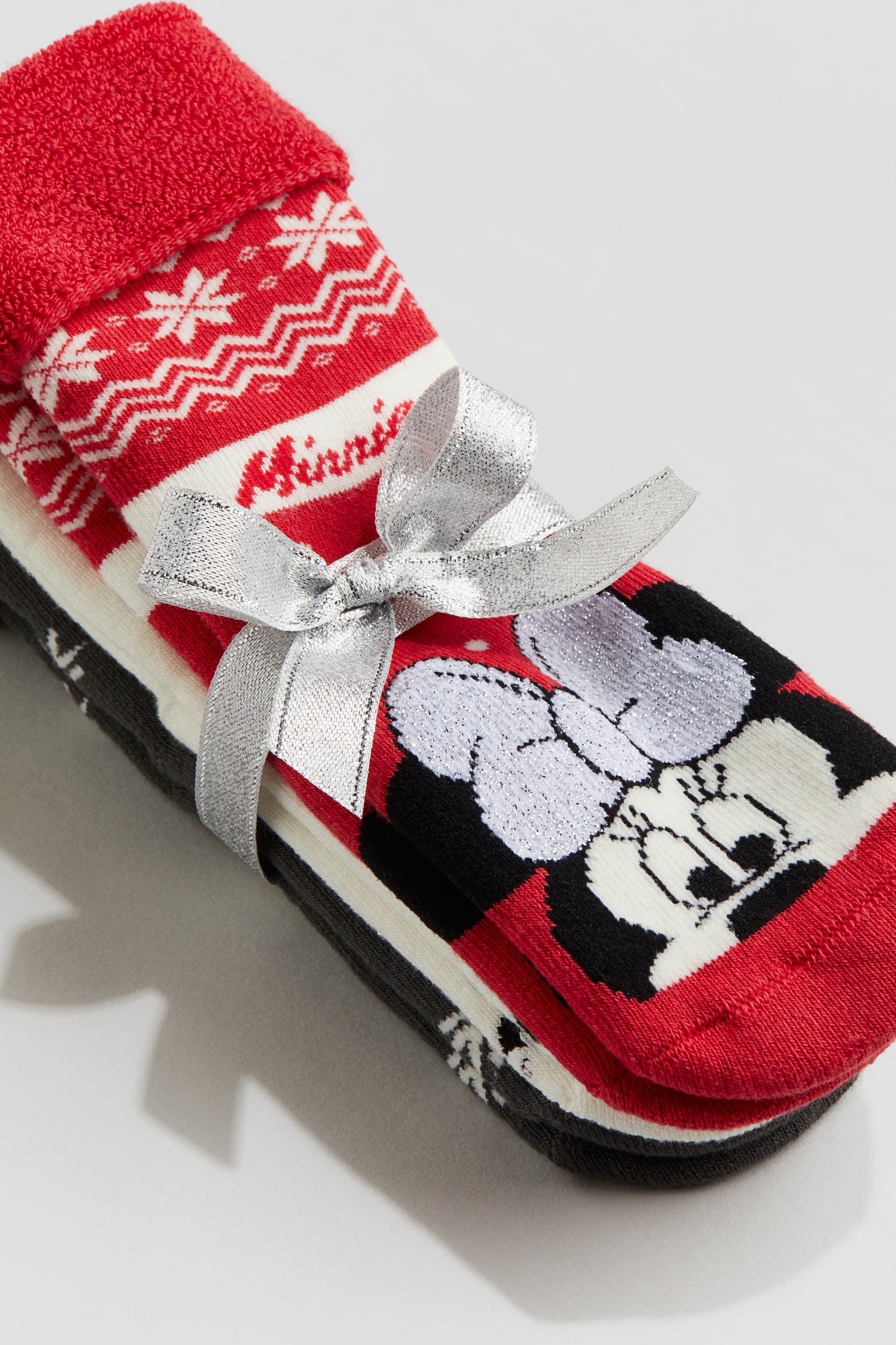 3-pack jacquard-knit terry socks - Red/Minnie Mouse - 3