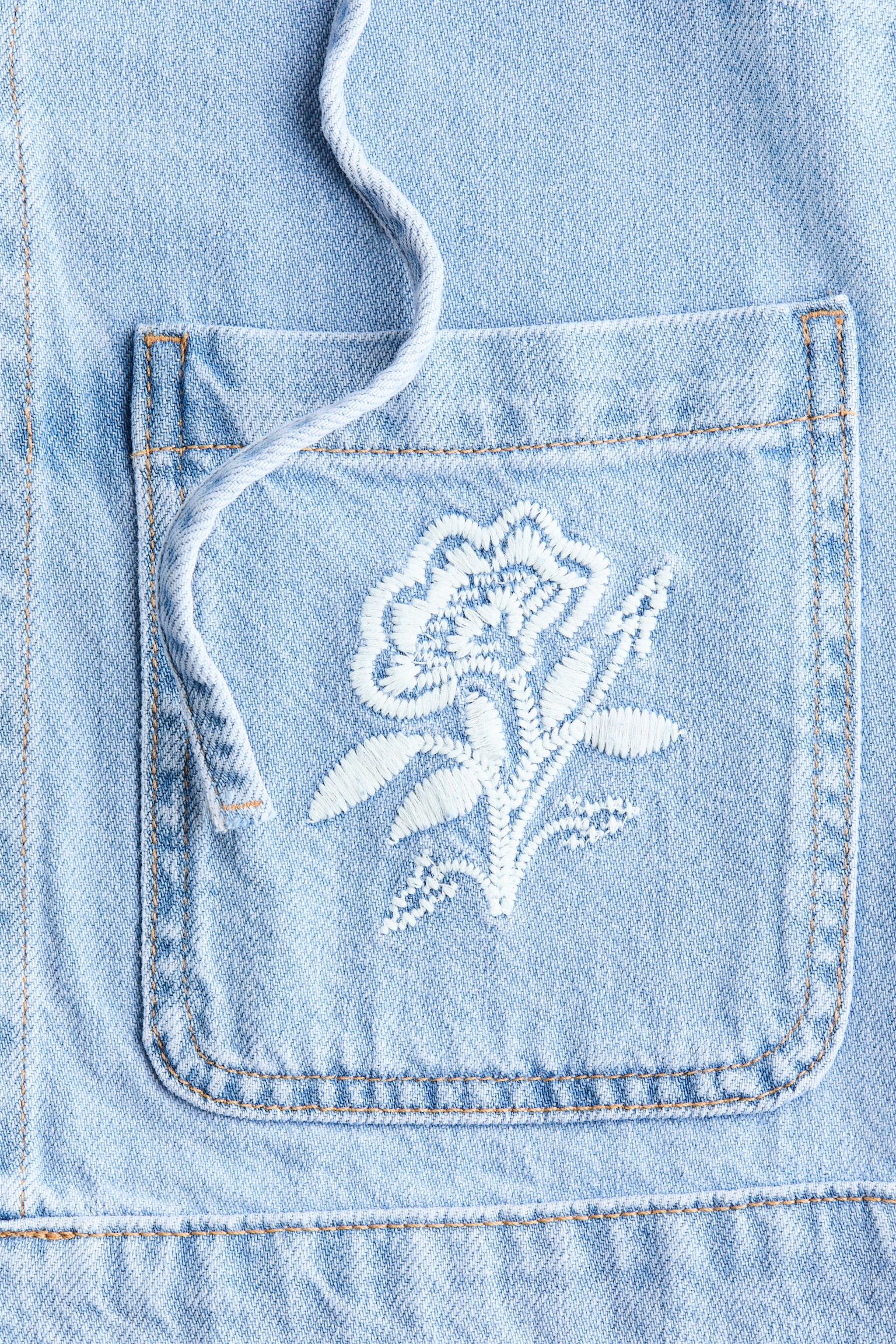 Tie-front denim jacket - Light denim blue - 6