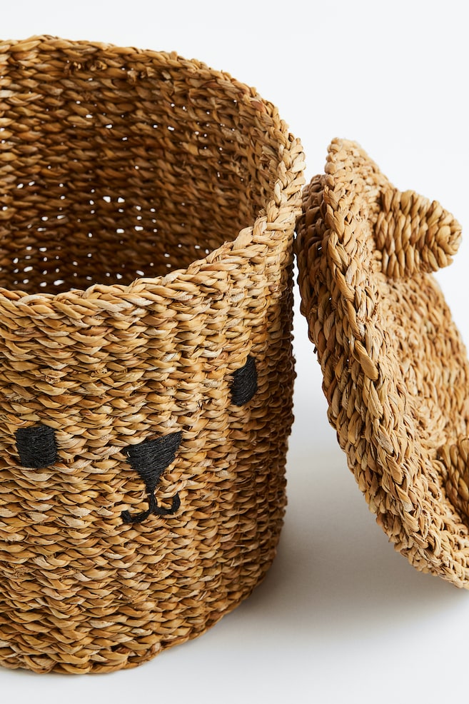 Storage basket with a lid - Beige/Seagrass - 3