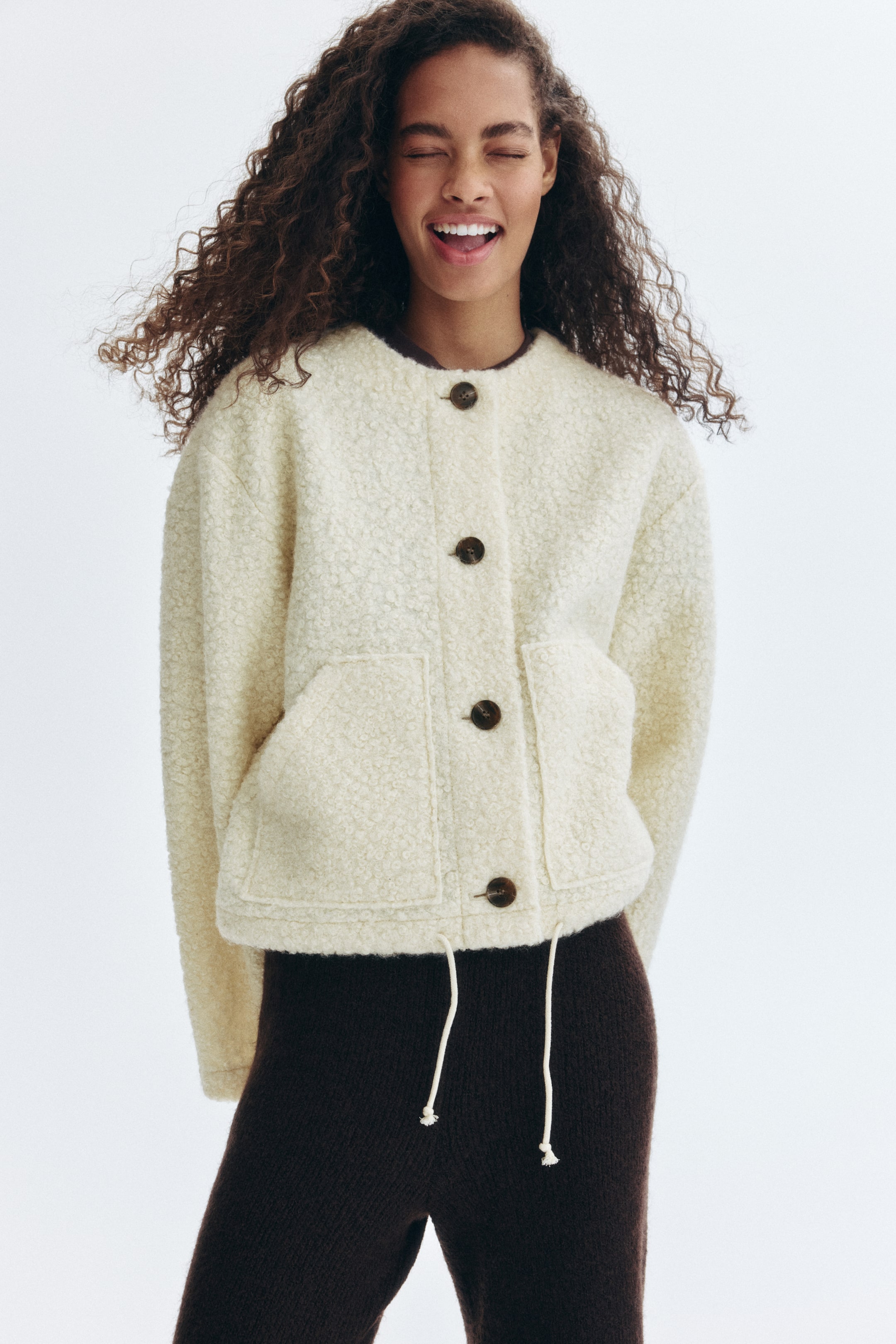 View larger image: Teddy jacket - Light beige - Ladies | H&M SG 1